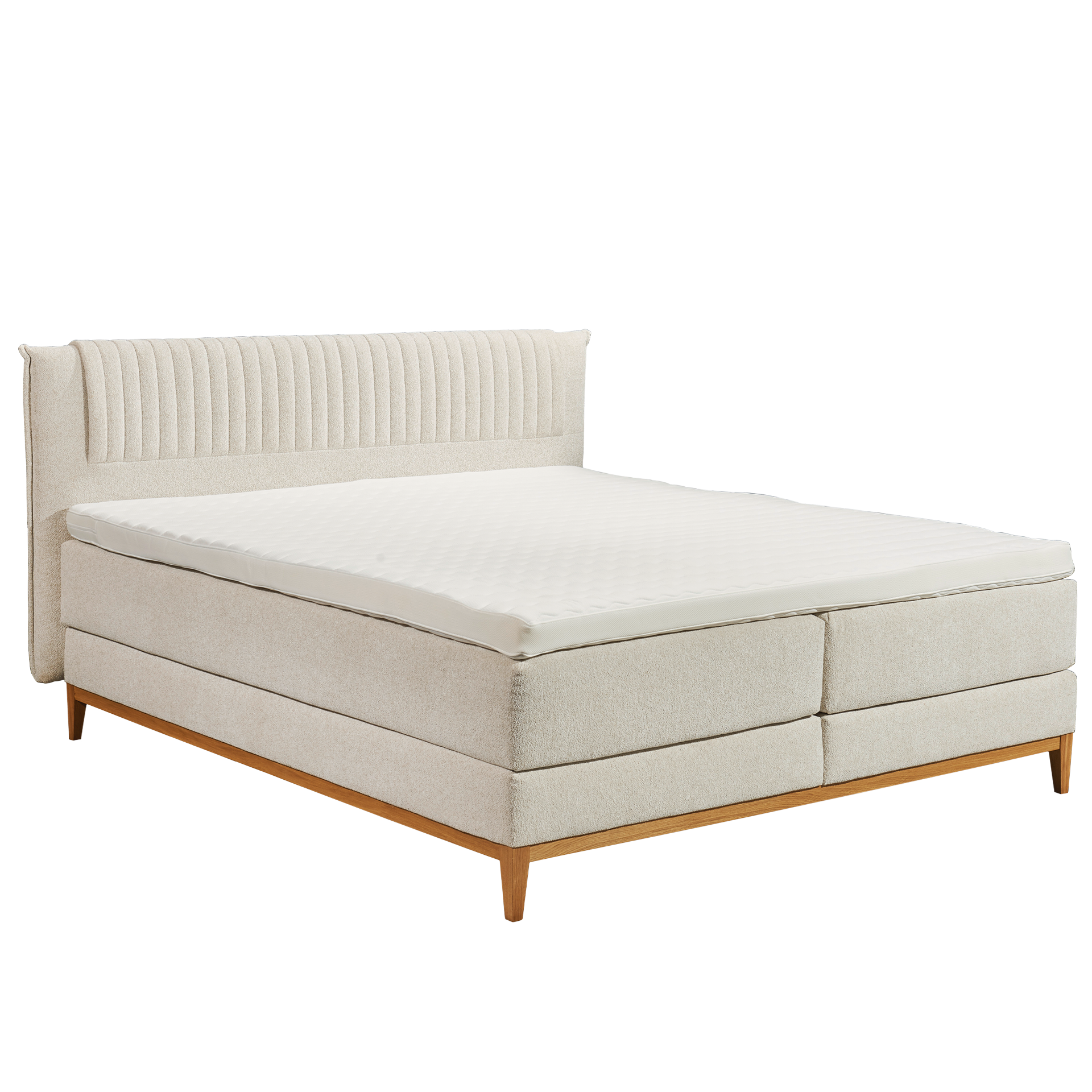 Paul Phillip Boxspringbett Aahus Beige 180x200 cm H2 - mittelfest, bis ca. 80 kg