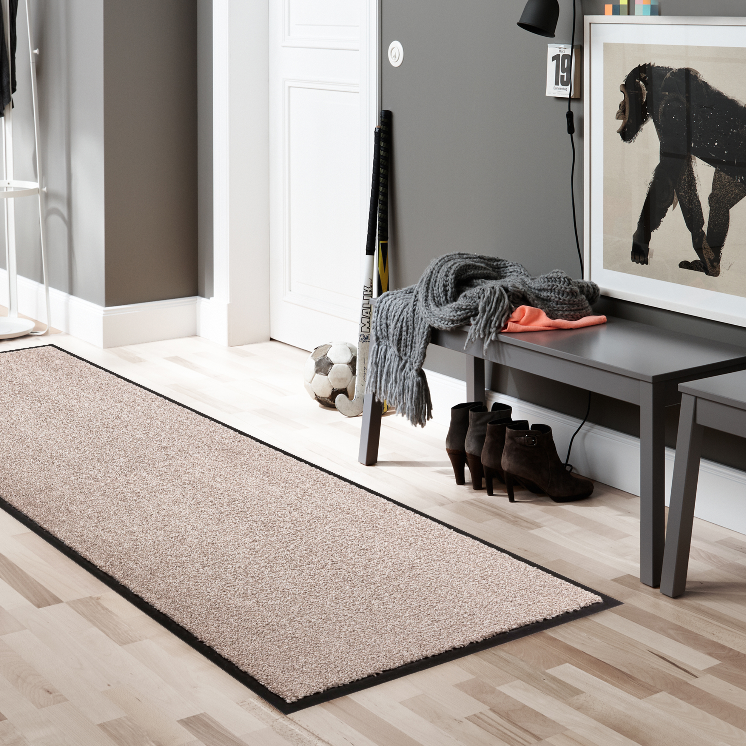 SCHÖNER WOHNEN-Kollektion Fußmatte Miami 67x150 Beige uni SCHÖNER WOHNEN-Kollektion Fußmatte Miami 67x150 Beige uni