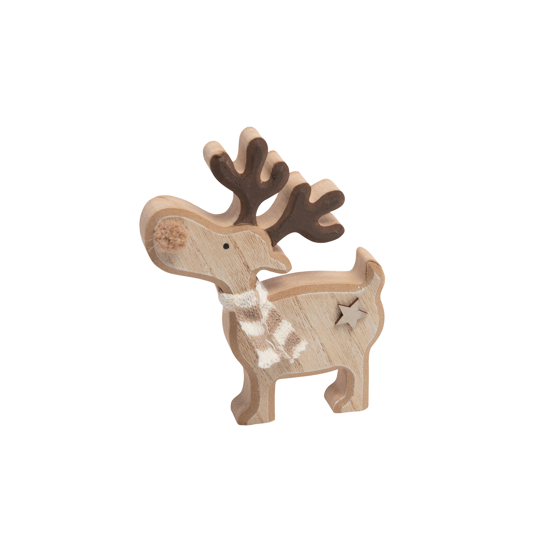 Dekofigur Elch Natur-Braun