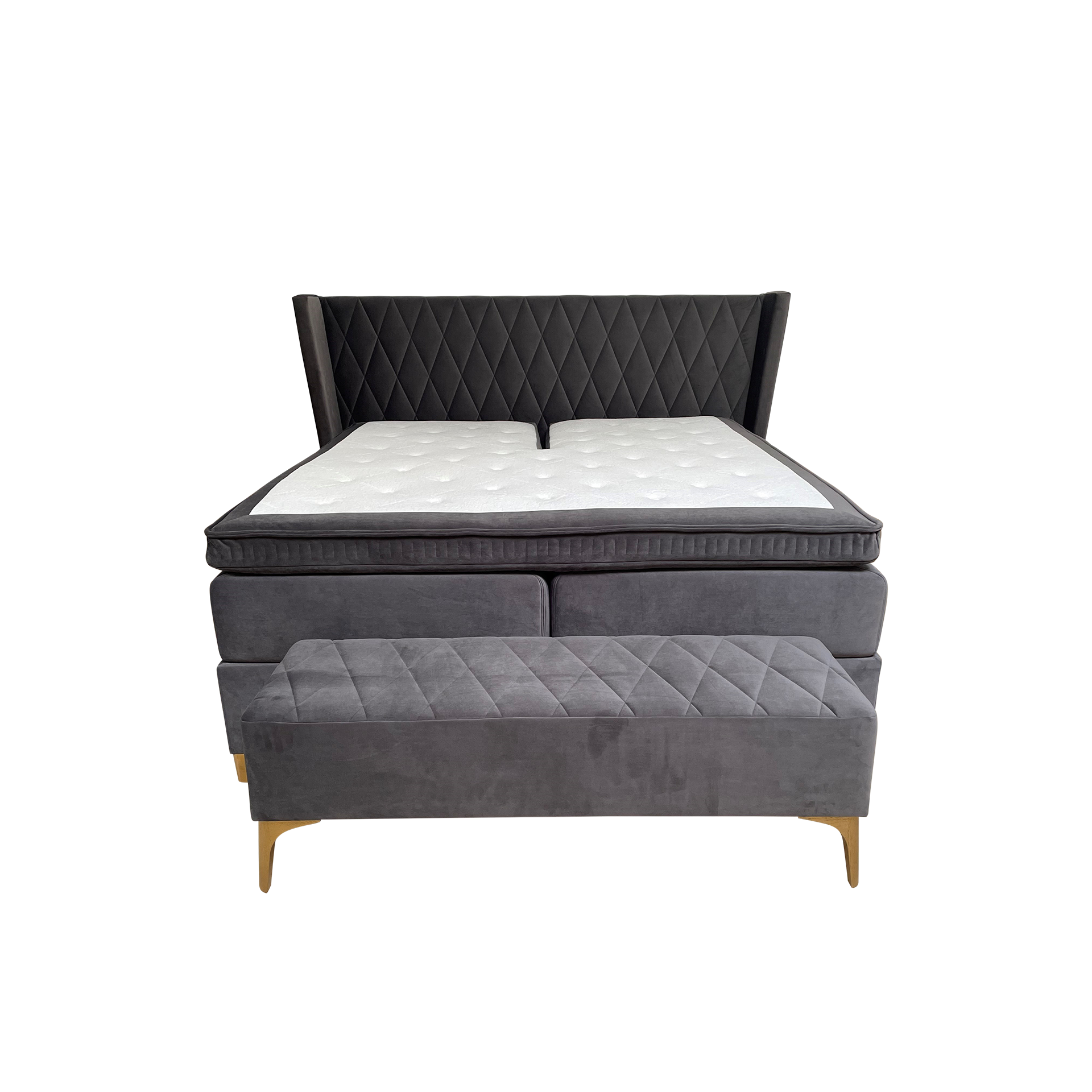 Boxspringbett Lyxö Anthrazit 180x200 cm Boxspringbett Lyxö Anthrazit 180x200 cm
