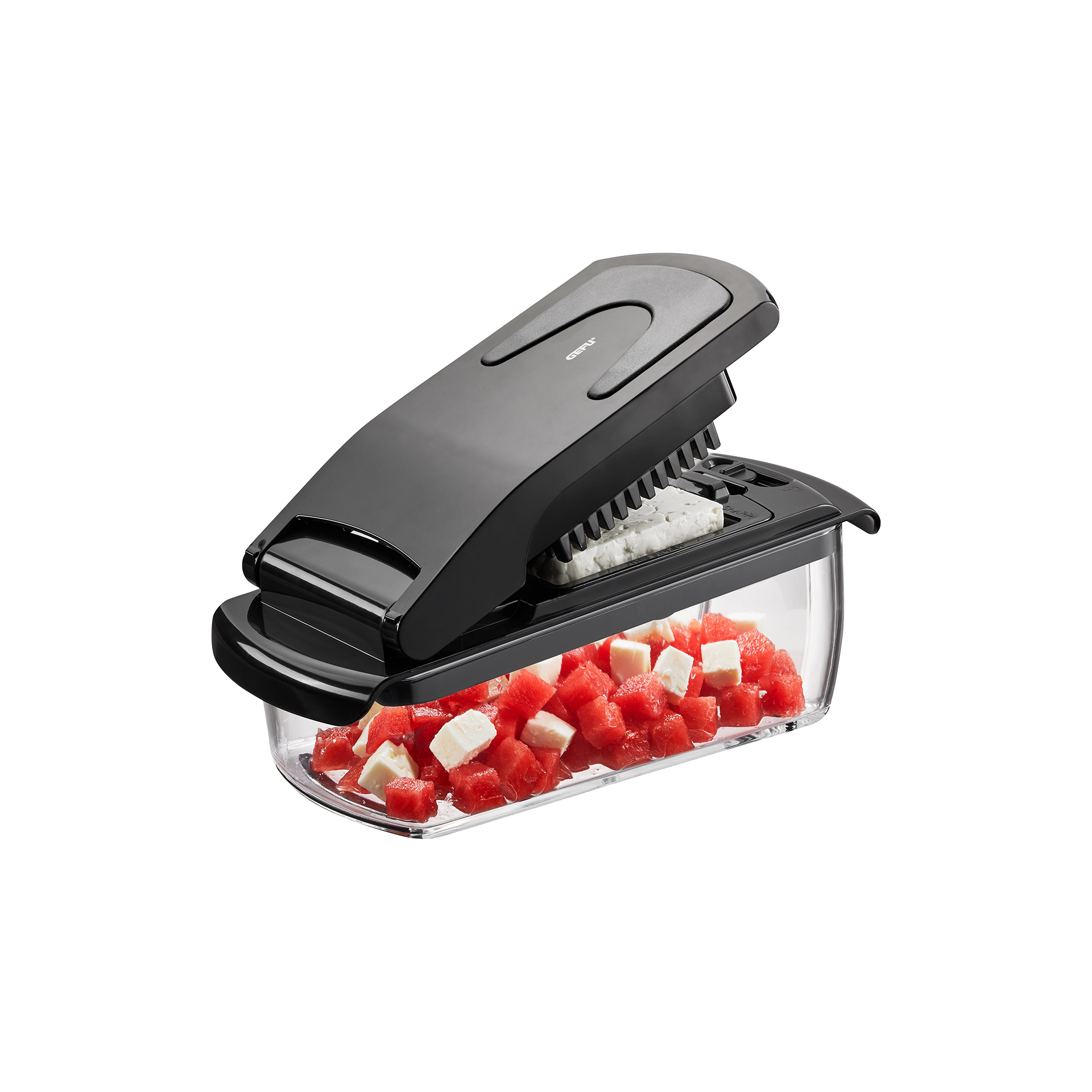 Würfel- und Stifteschneider Treppo Schwarz-Transparent Würfel- und Stifteschneider Treppo Schwarz-Transparent