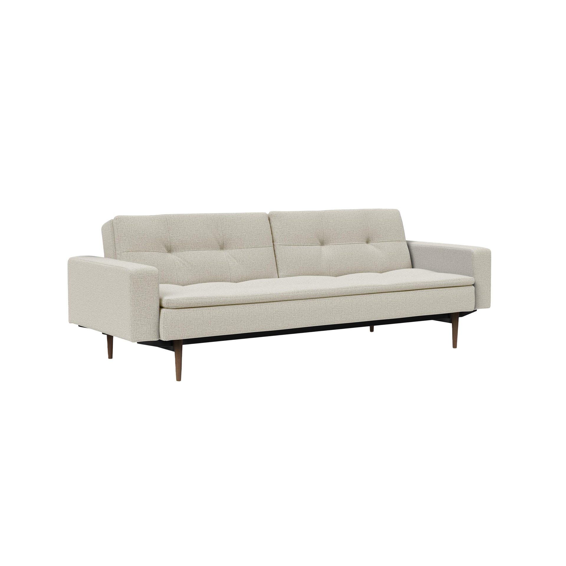 INNOVATION LIVING Schlafsofa Dublexo Styletto Bezug Natural, Gestell Mattschwarz, Eichefarben