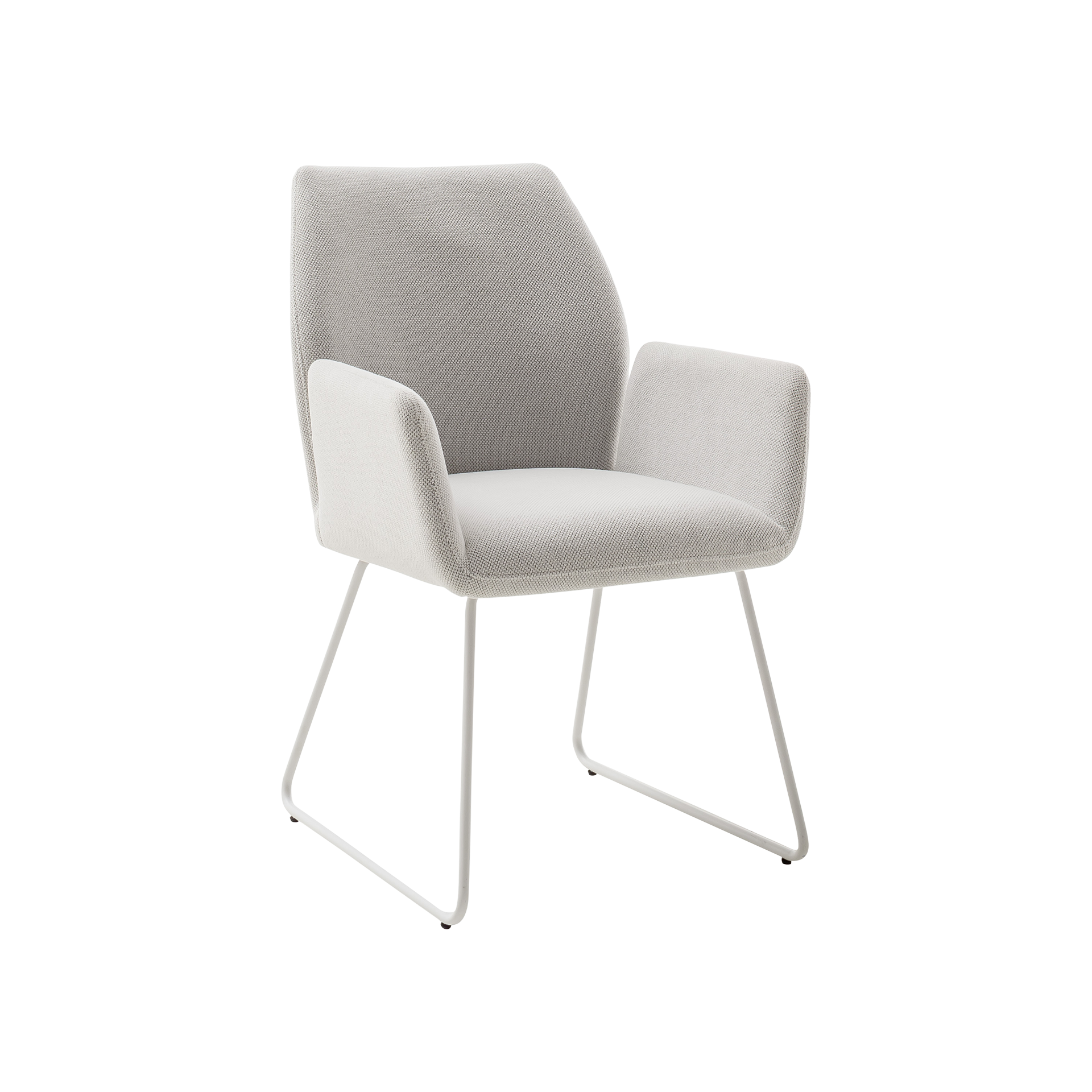 Stuhl Bella Gestell Weiß matt lackiert Bezug Creme