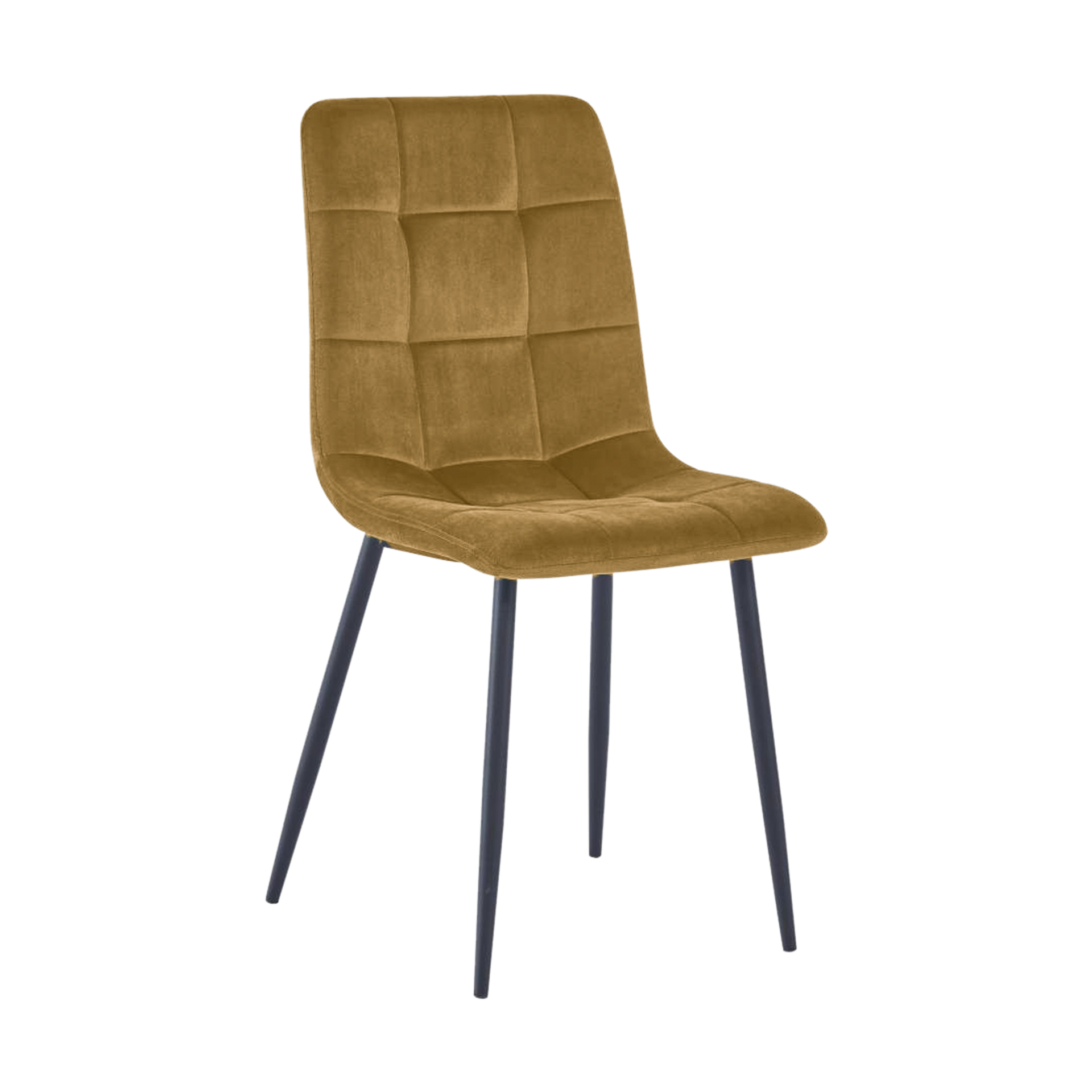 Stuhl Serafine Bezug Gold Gestell Schwarz
