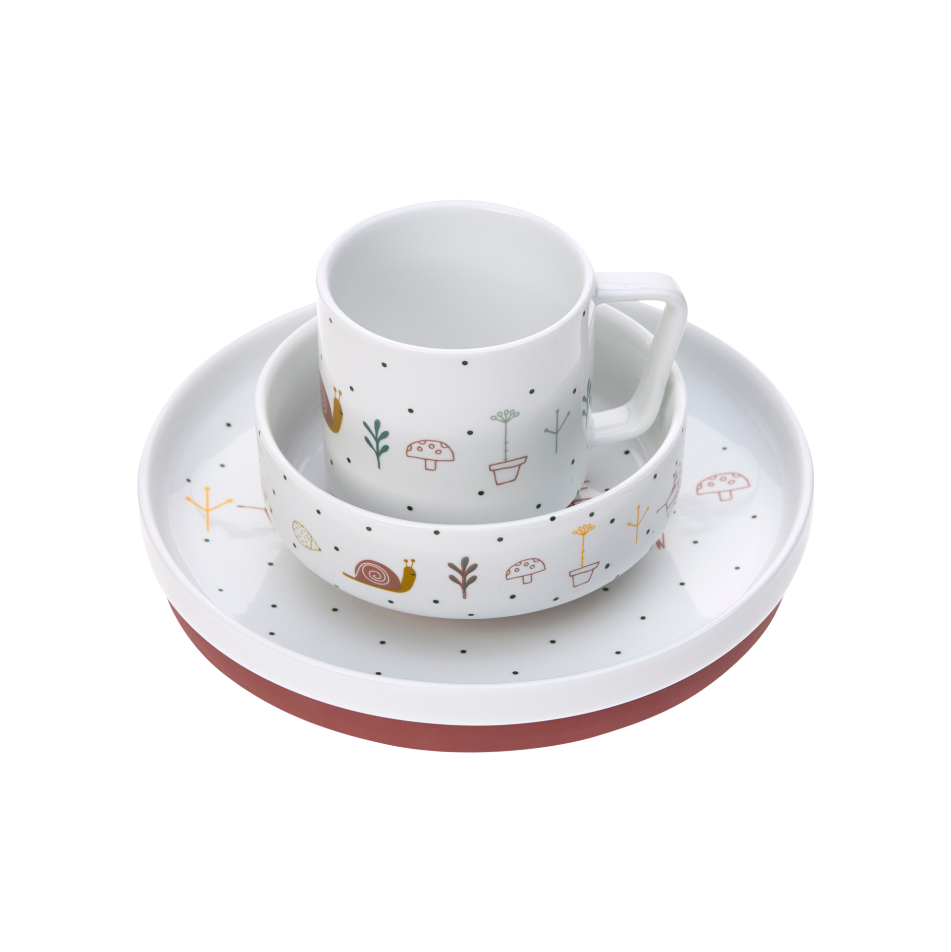 Kindergeschirr Dish Set Porcelain/Silicone Garden
