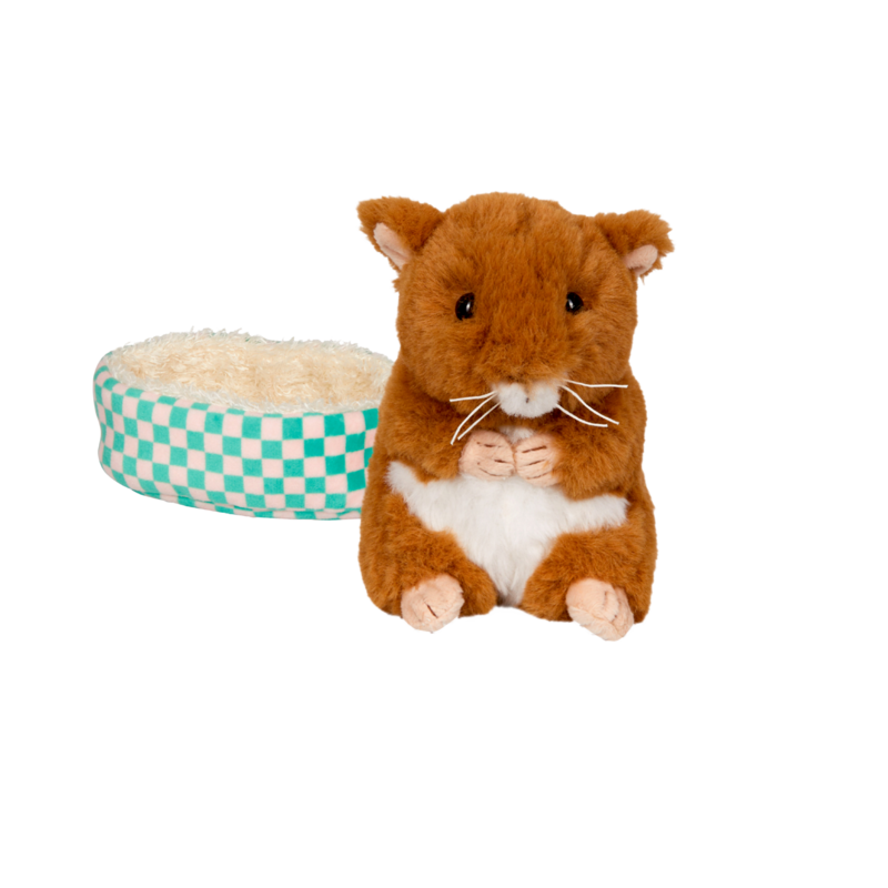 Plüschtier Goldhamster Ted im Korb Mehrfarbig
