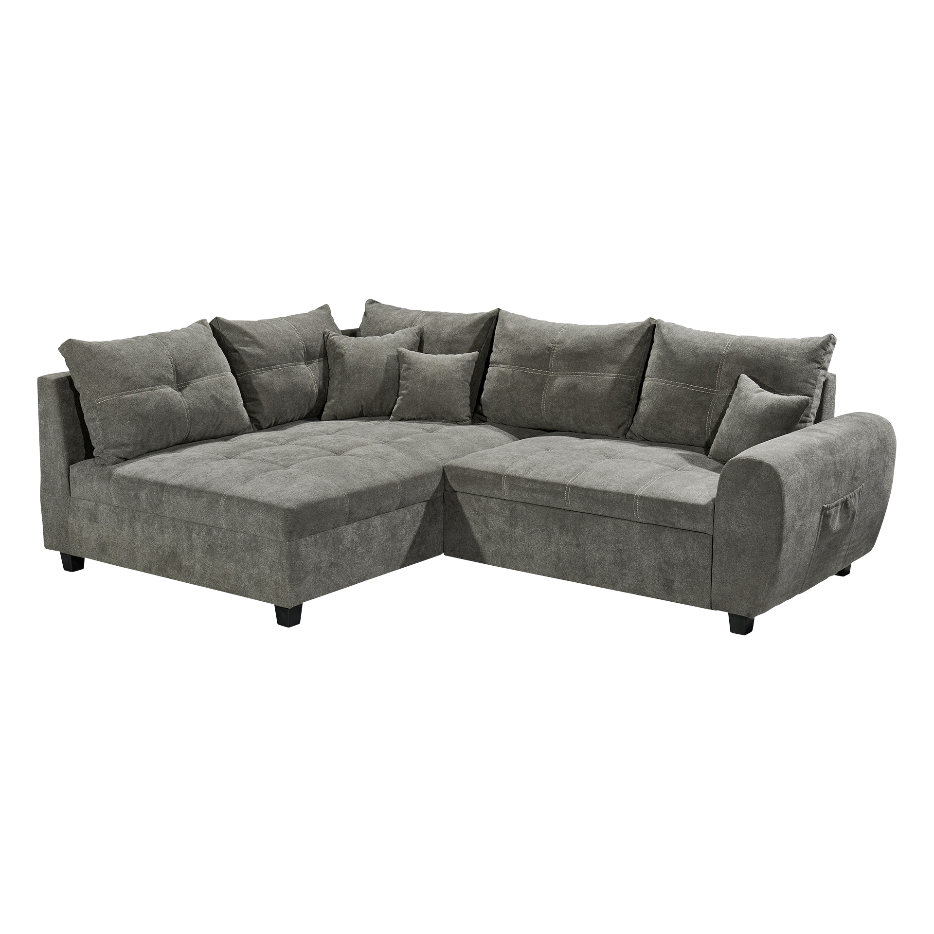 Ecksofa Leo Grau Ottomane links Ecksofa Leo Grau Ottomane links