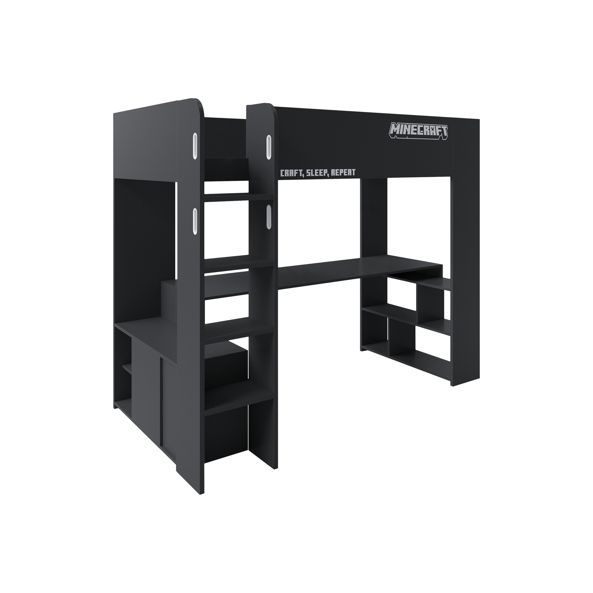 Minecraft Funktionsbett MC Schwarz 90x200 cm