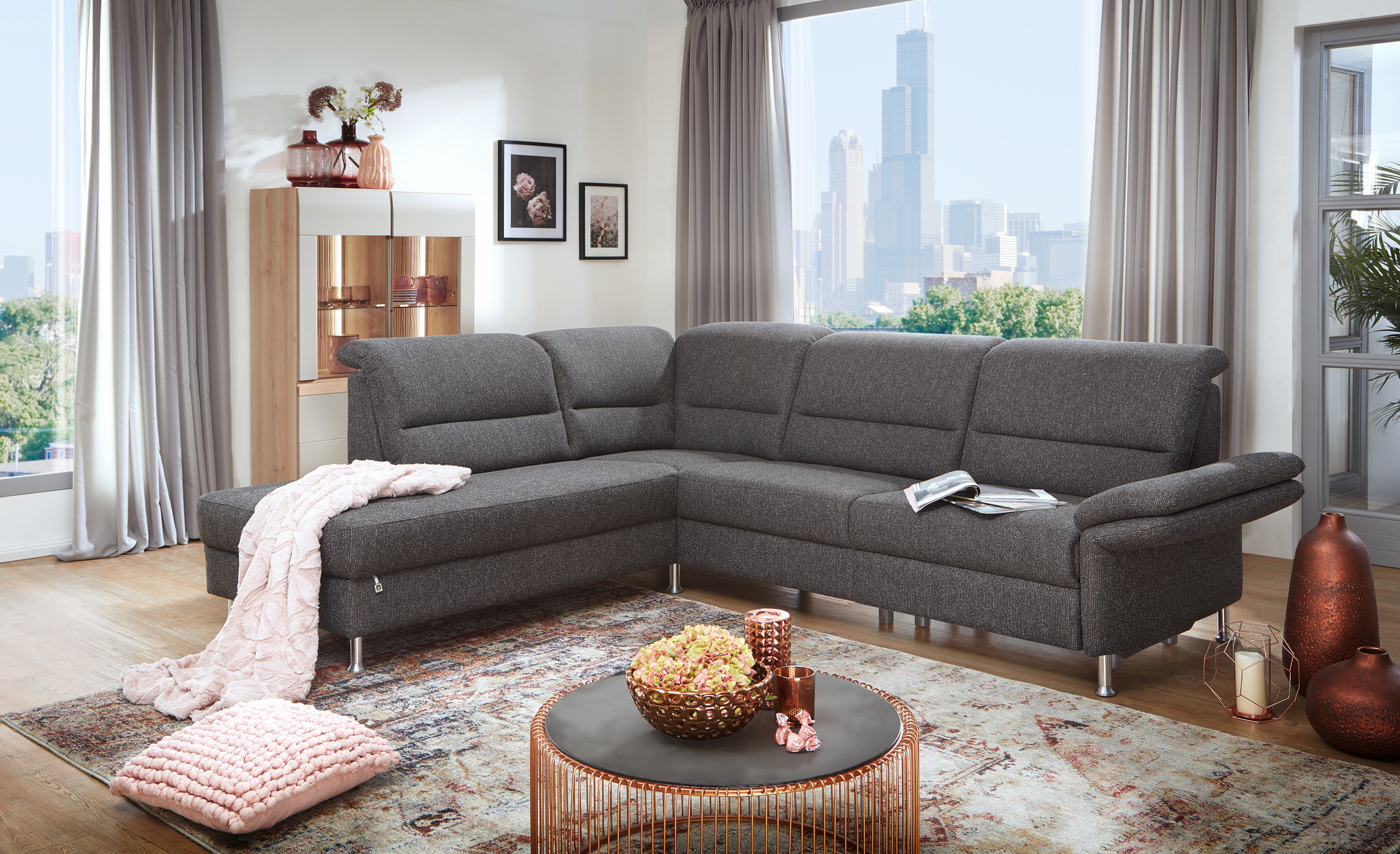 Varioconcept Ecksofa Hailey Anthrazit Relaxfunktion links Varioconcept Ecksofa Hailey Anthrazit Relaxfunktion links