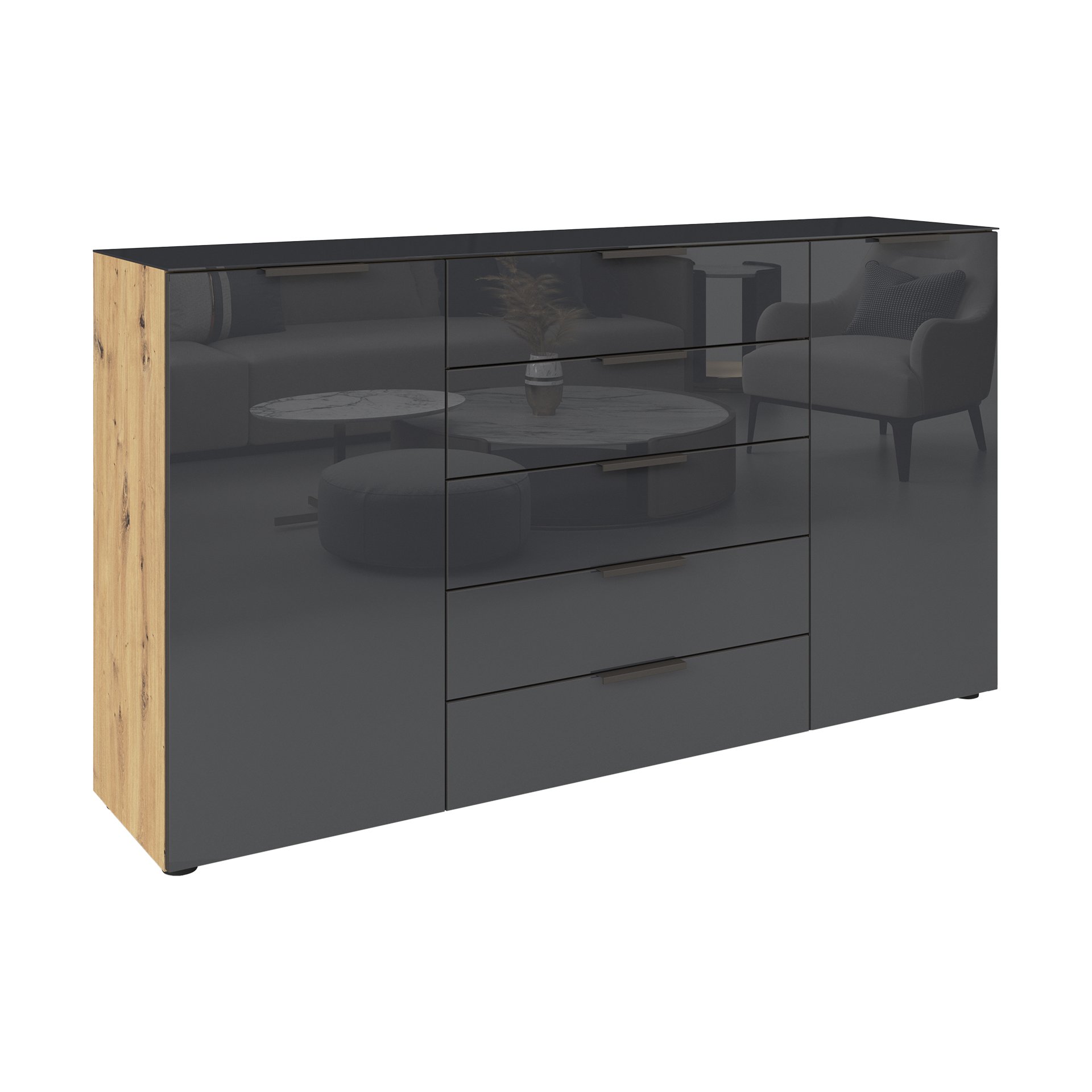 Kommode Fleur Anthrazit 42*180*99 Kommode Fleur Anthrazit 42*180*99