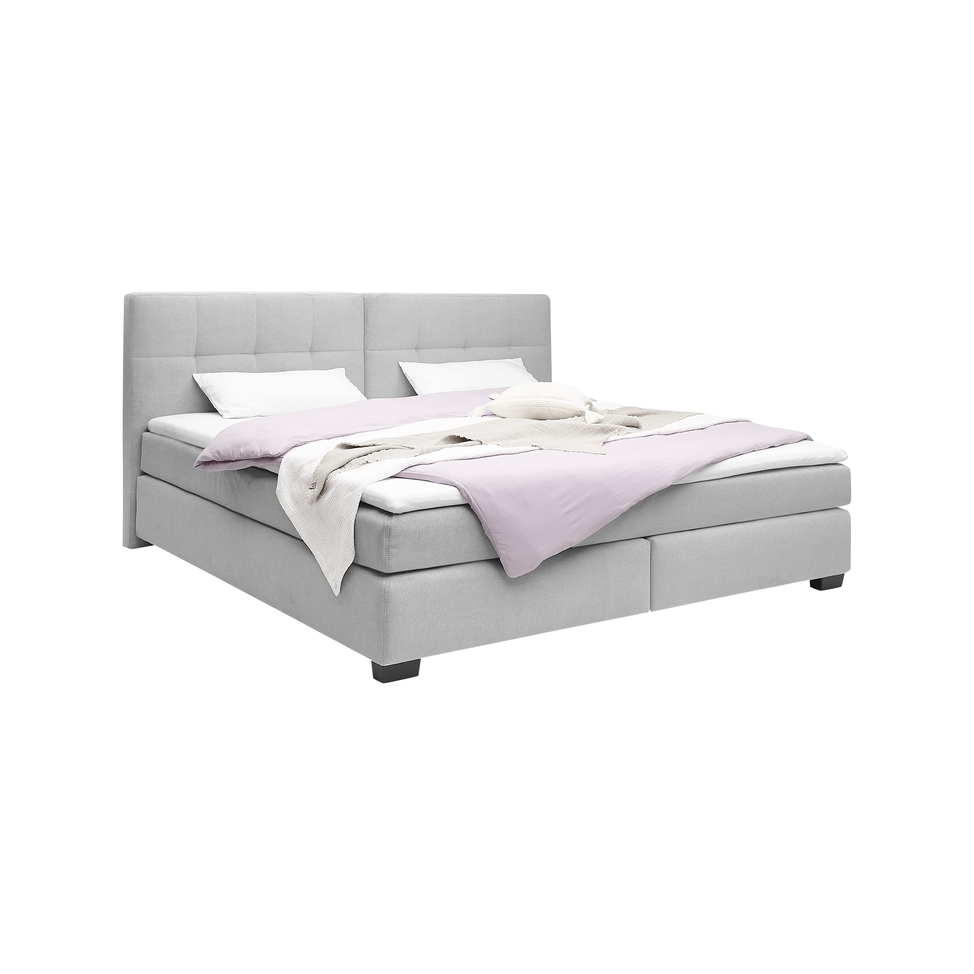 Familyboxspringbett Jila Beige 240x200 cm H3 - fest, ab ca. 80 kg