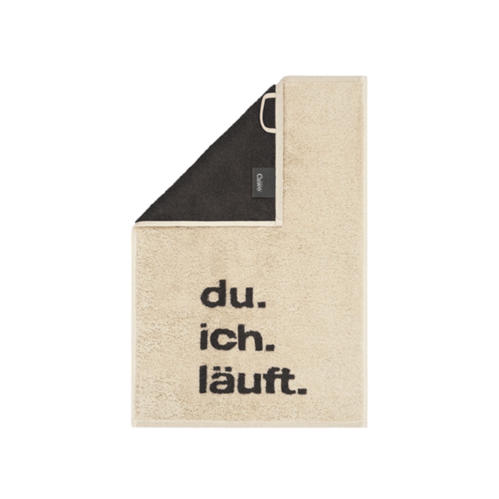Cawö Gästehandtuch Du.ich.läuft Beige-Grau 30x50cm Cawö Gästehandtuch Du.ich.läuft Beige-Grau 30x50cm