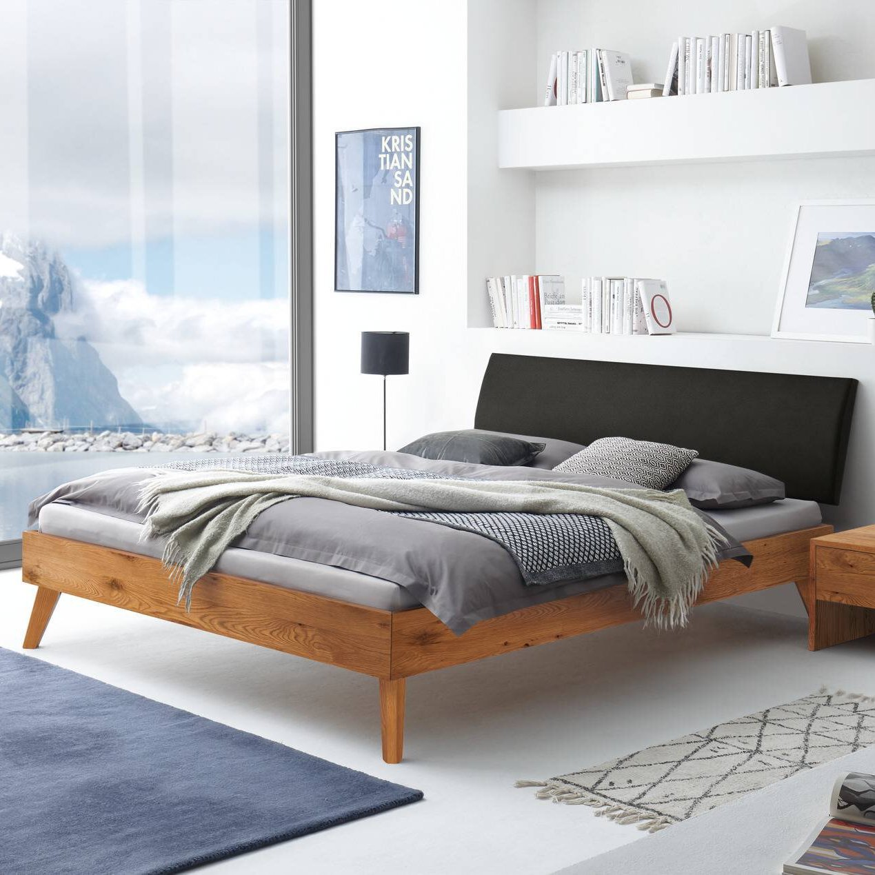 HASENA Bett Caprile Kopfteil Kul Smoke Gestell Wildeiche 100x200 cm HASENA Bett Caprile Kopfteil Kul Smoke Gestell Wildeiche 100x200 cm