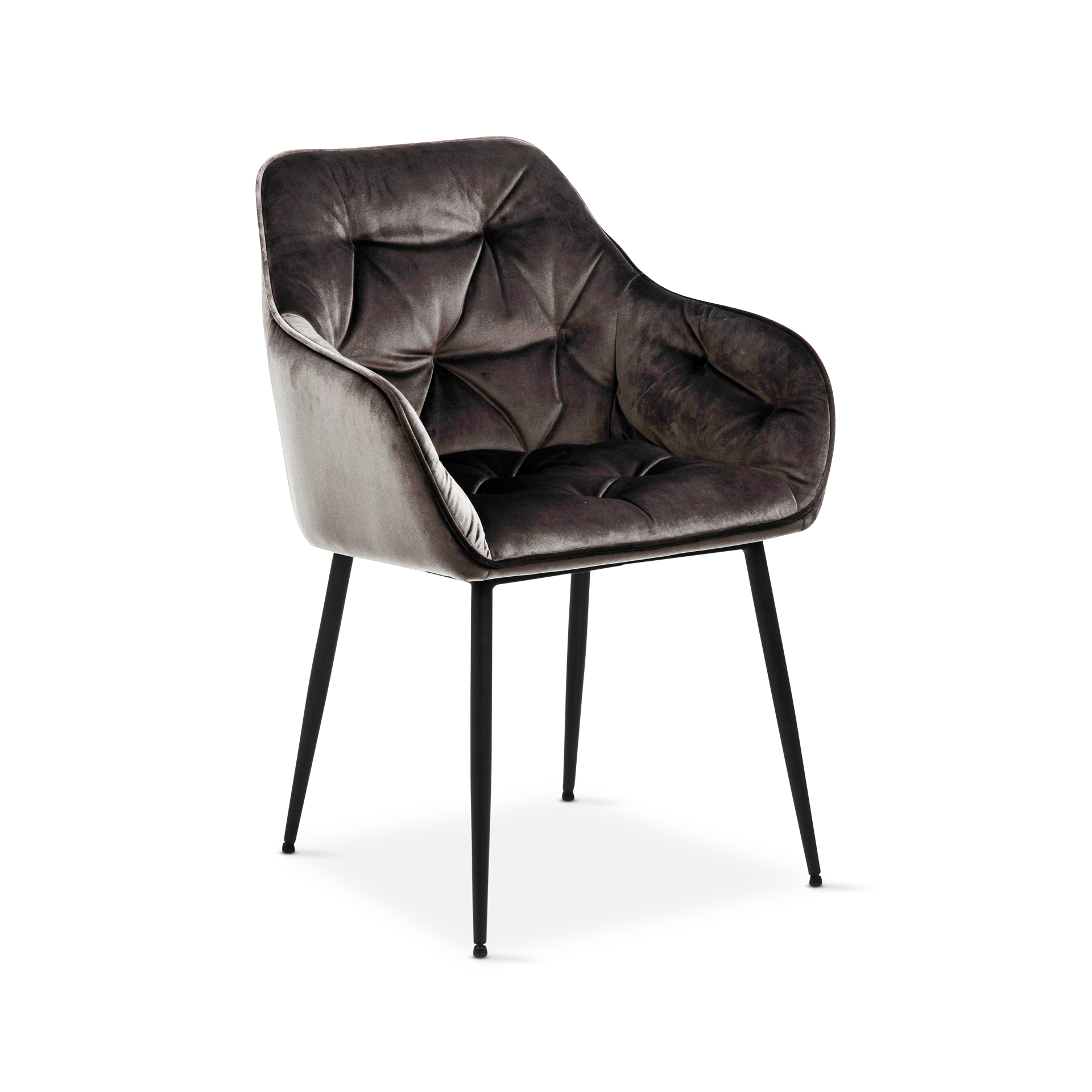 Armlehnstuhl Brooke Bezug Vic Graubraun Gestell Schwarz Armlehnstuhl Brooke Bezug Vic Graubraun Gestell Schwarz