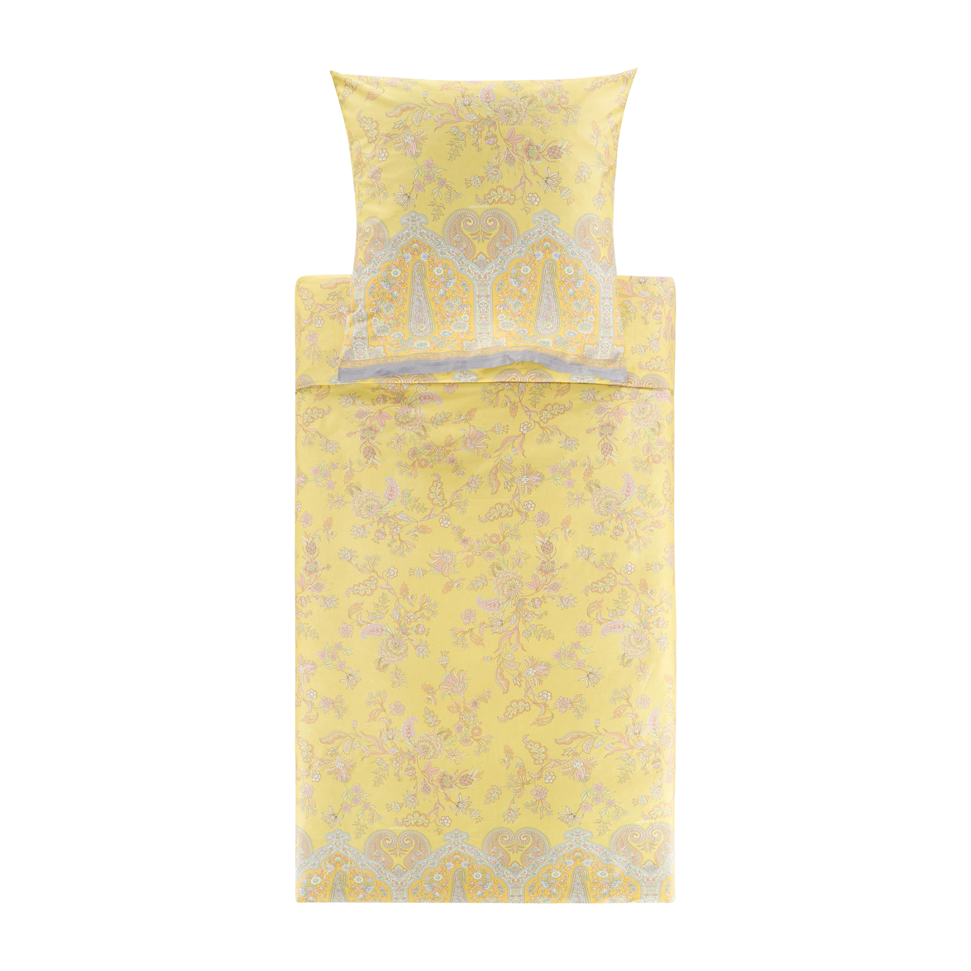 Satin Bettwäsche Indian Roses Y1 Zitrone 135x200cm Satin Bettwäsche Indian Roses Y1 Zitrone 135x200cm