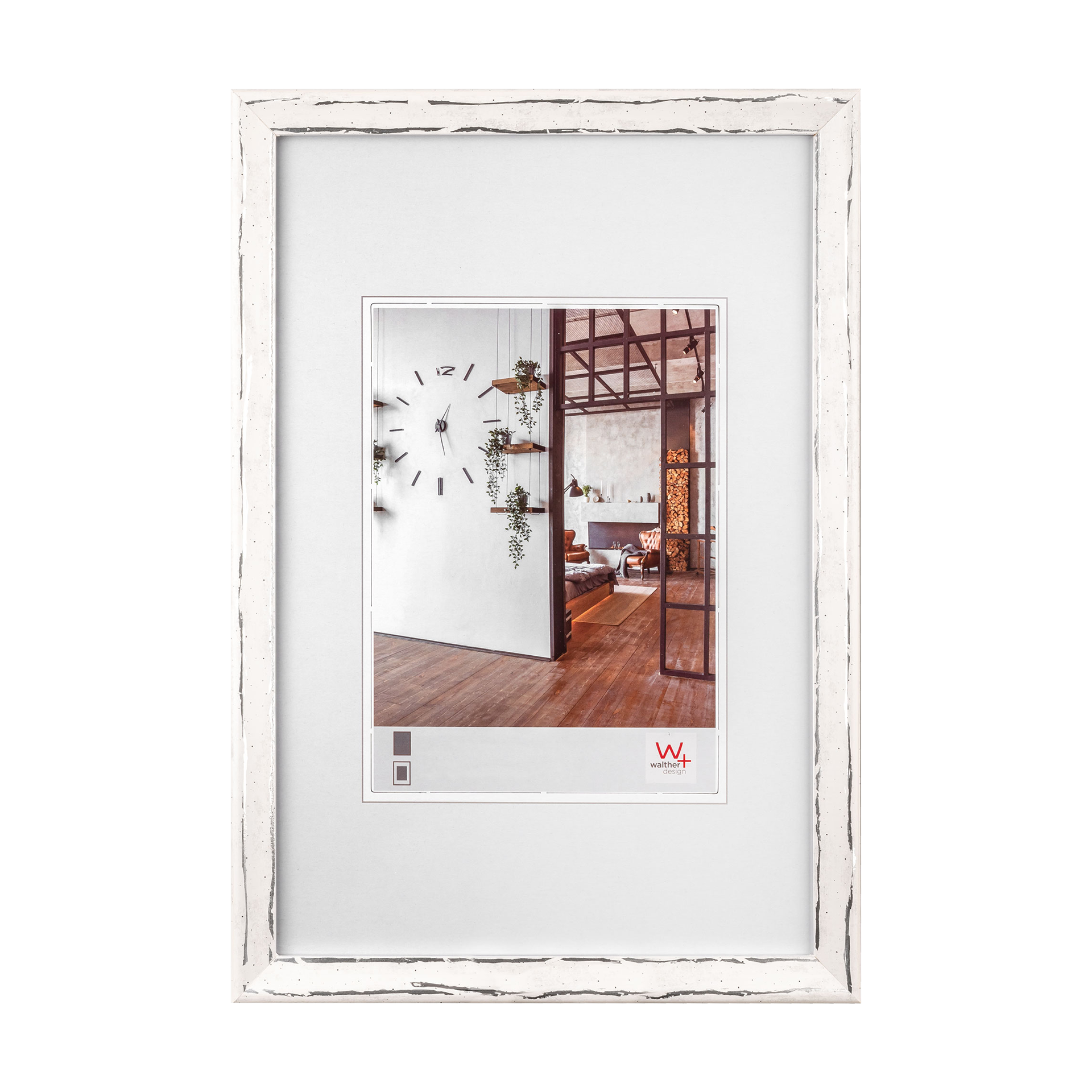 Bilderrahmen Metropolis Weiß-Silber