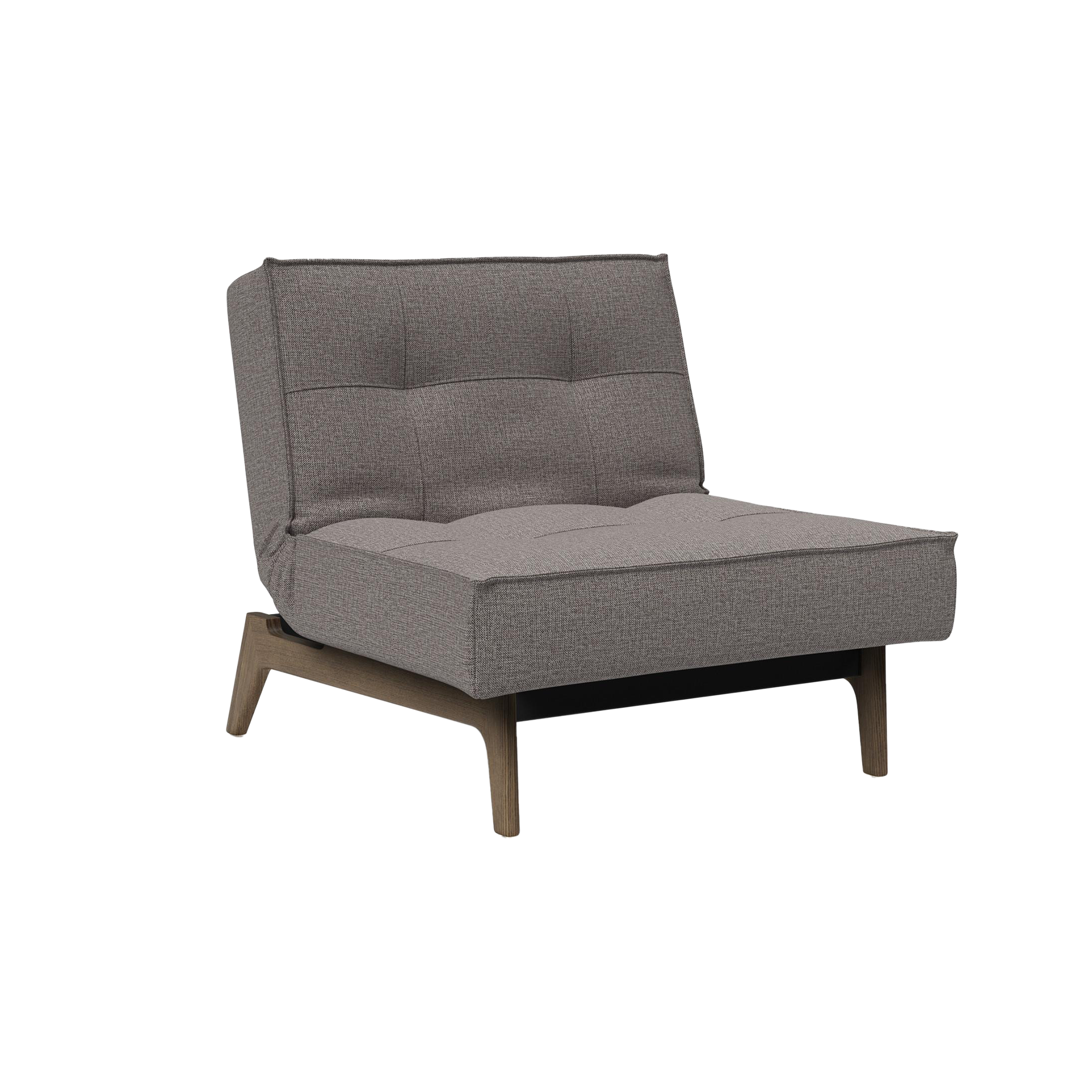 INNOVATION LIVING Sessel Splitback Eik Bezug Grau Gestell Mattschwarz Eichefarben