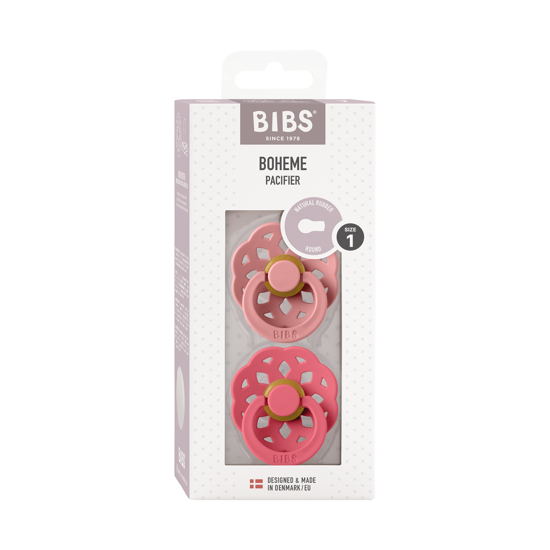 Schnuller BIBS Boheme Dusty Pink & Coral