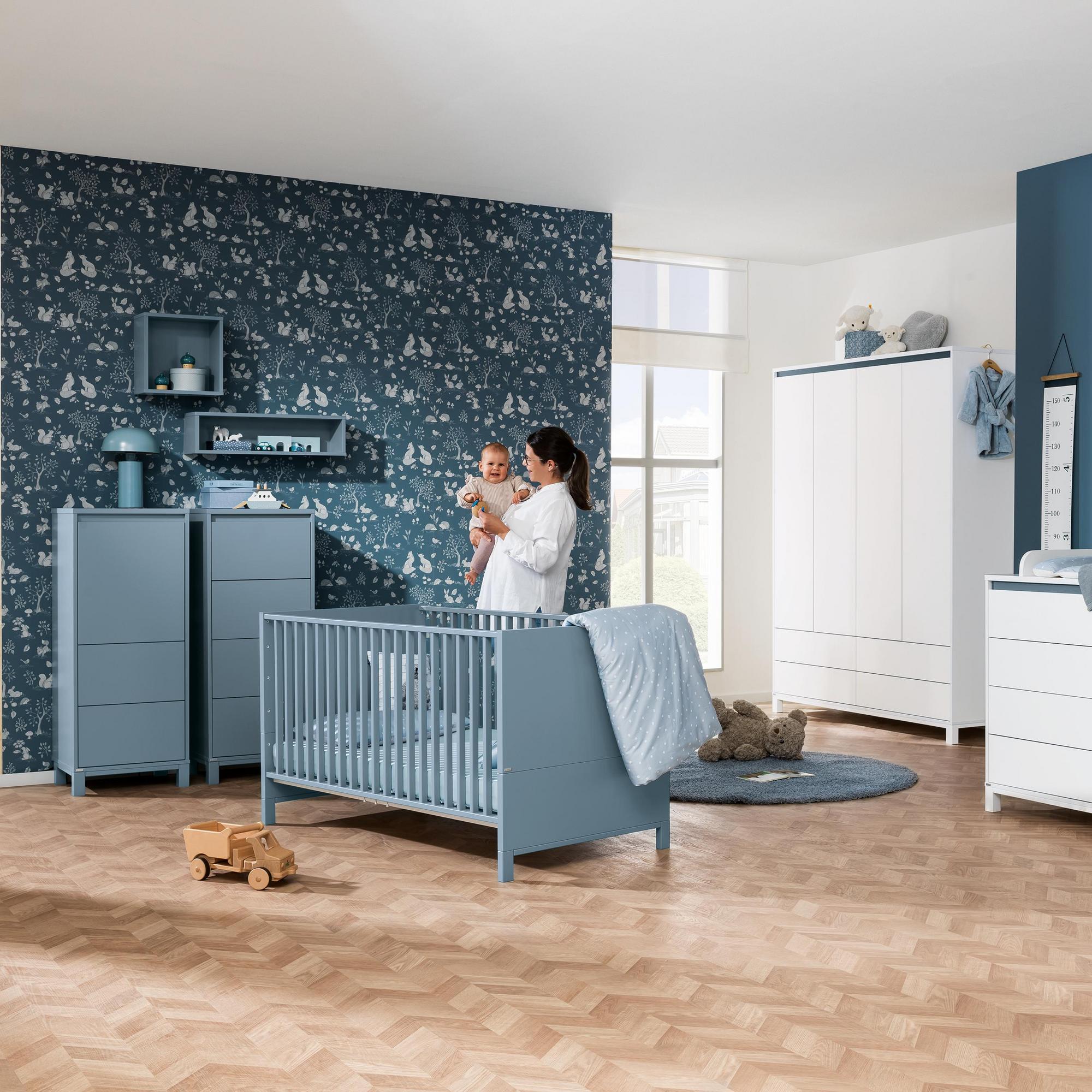 Paidi Babybett Olli 70x140 cm Gestell Mattblau Paidi Babybett Olli 70x140 cm Gestell Mattblau