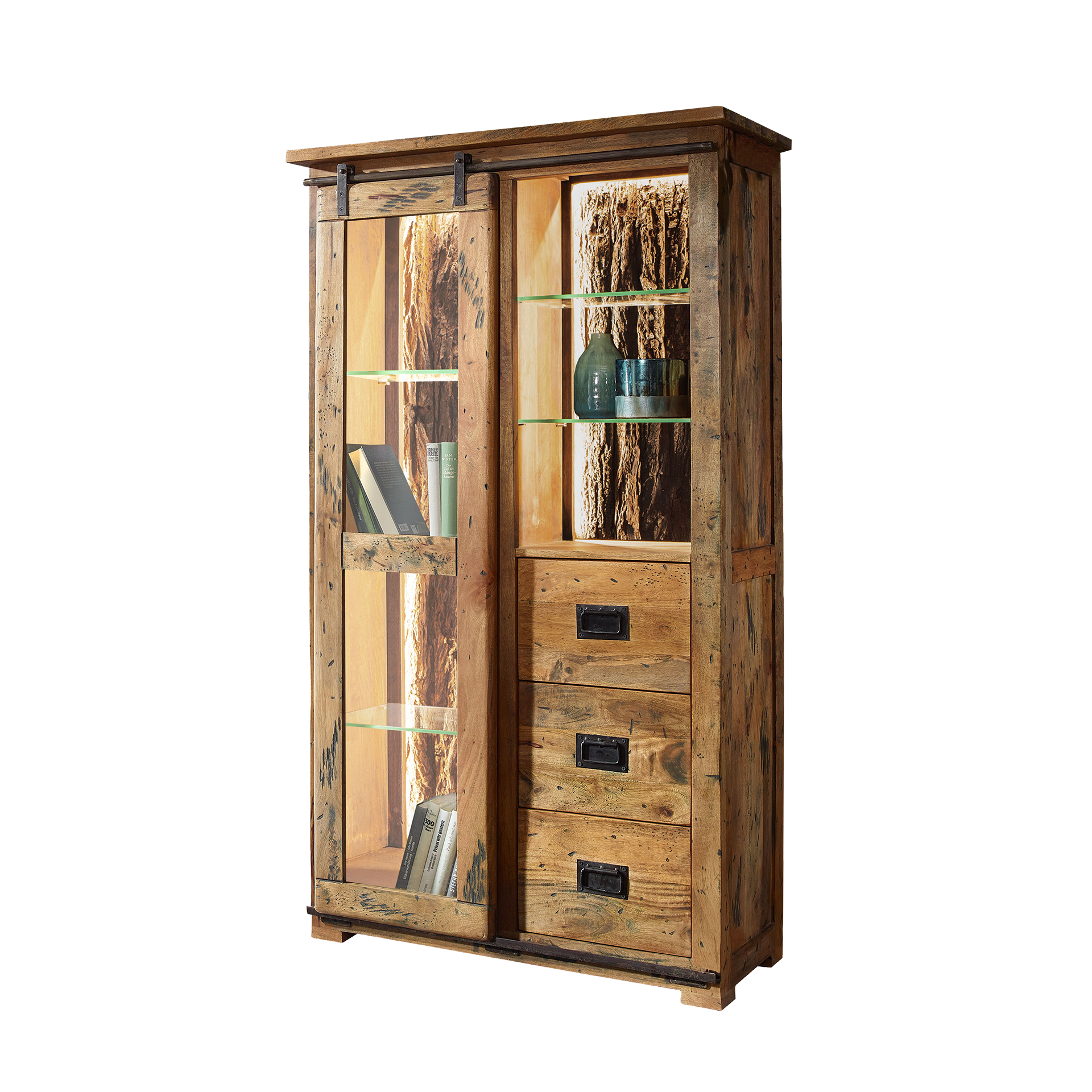 Novofurn Vitrine Lina Holzfarben 100*45*175 Novofurn Vitrine Lina Holzfarben 100*45*175