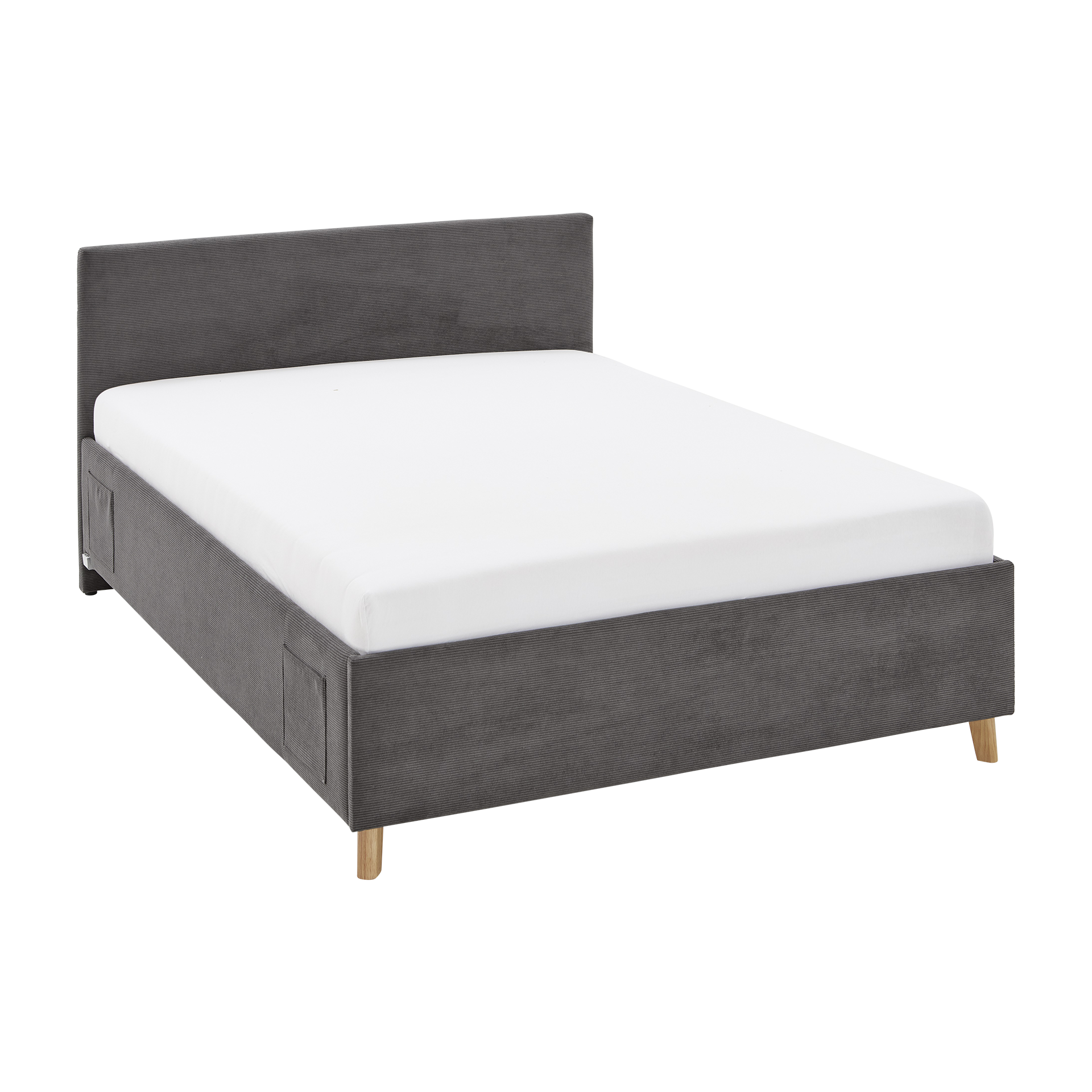 Coolfurn Polsterbett Cobie Bezug Time Anthracite Fuß Eichefarben 120x200 cm Coolfurn Polsterbett Cobie Bezug Time Anthracite Fuß Eichefarben 120x200 cm