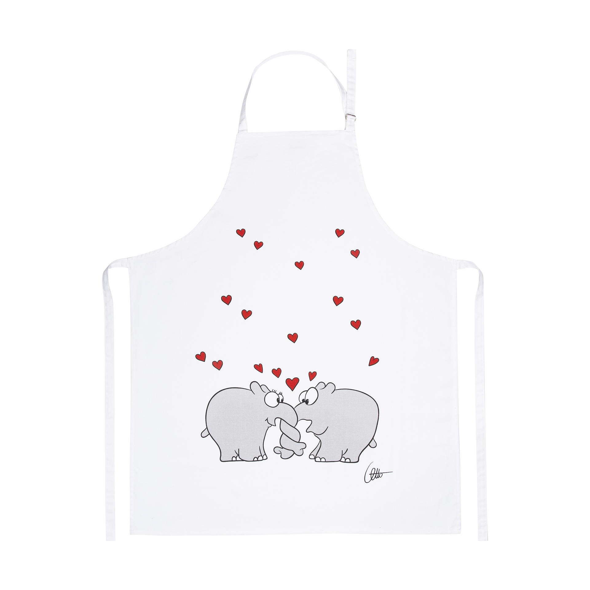 Schürze Ottifant Herzen Bunt 60x90
