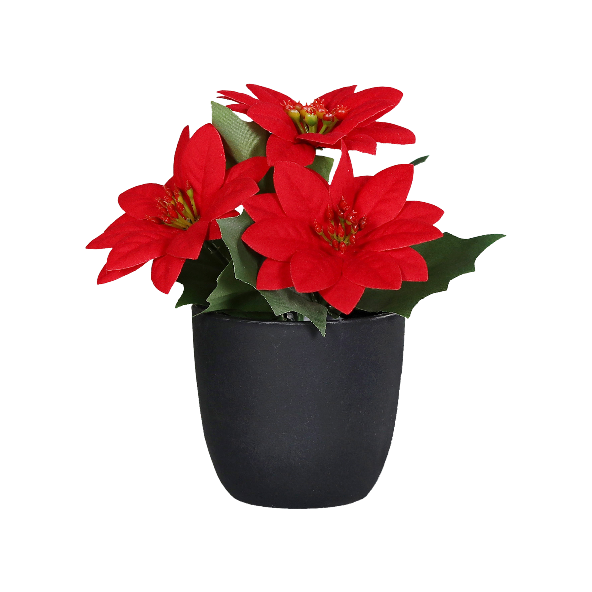 Kunstblume Poinsettia Rot-Grün