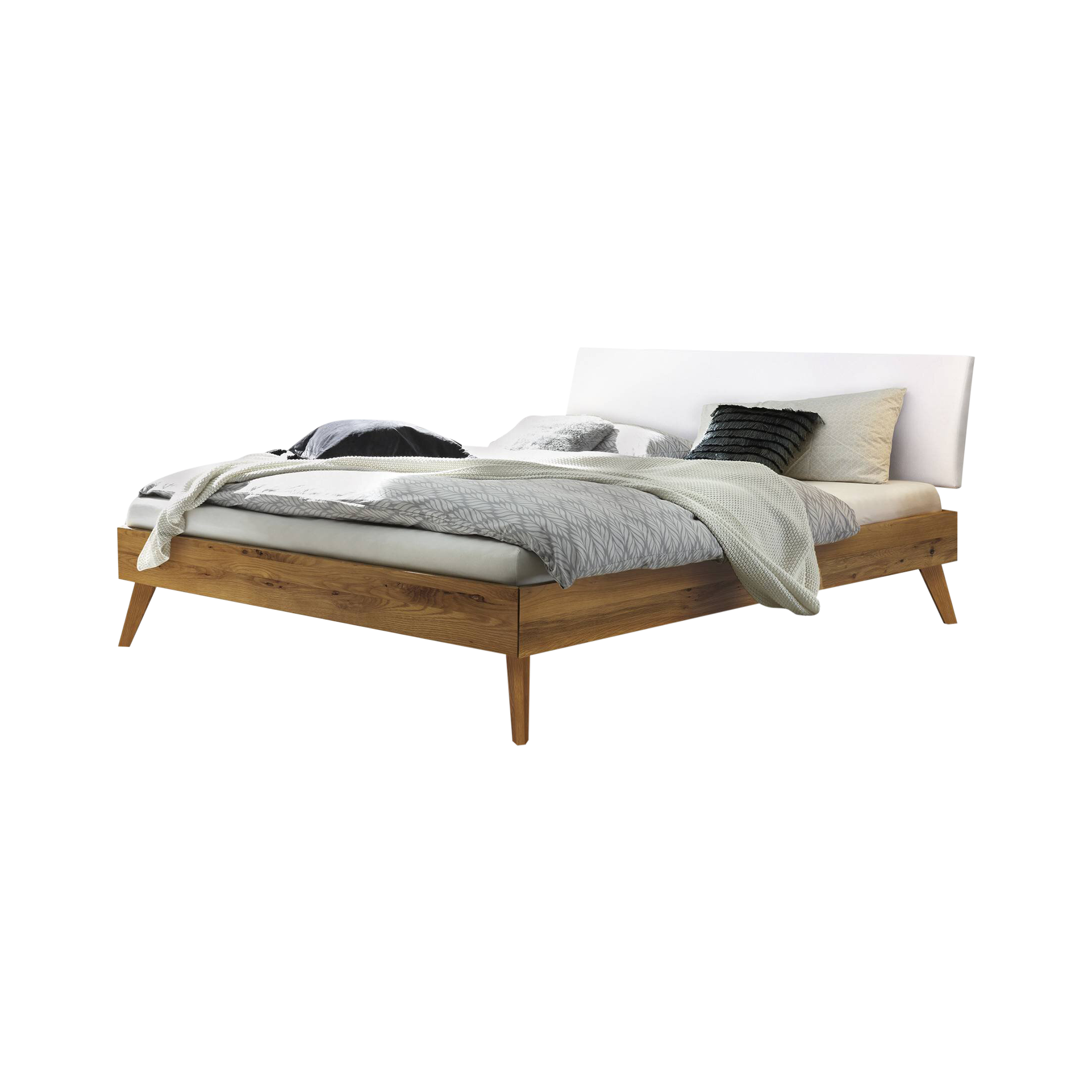 HASENA Bett Pesaro Kopfteil Kuhl White Gestell Wildeiche 200x200 cm HASENA Bett Pesaro Kopfteil Kuhl White Gestell Wildeiche 200x200 cm