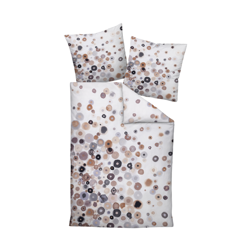 Satin Bettwäsche Modern Art S Taupe-Beige 135x200cm
