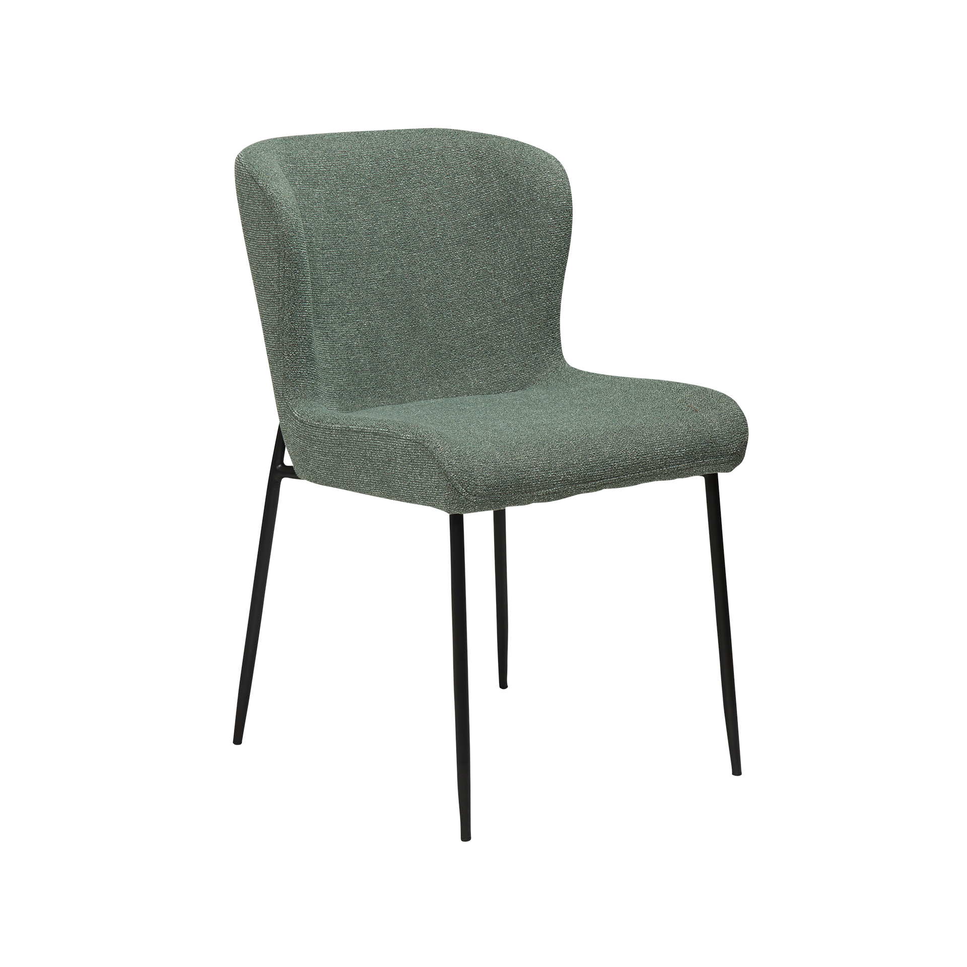 Stuhl Glam Gestell Schwarz, Bezug Pebble Green