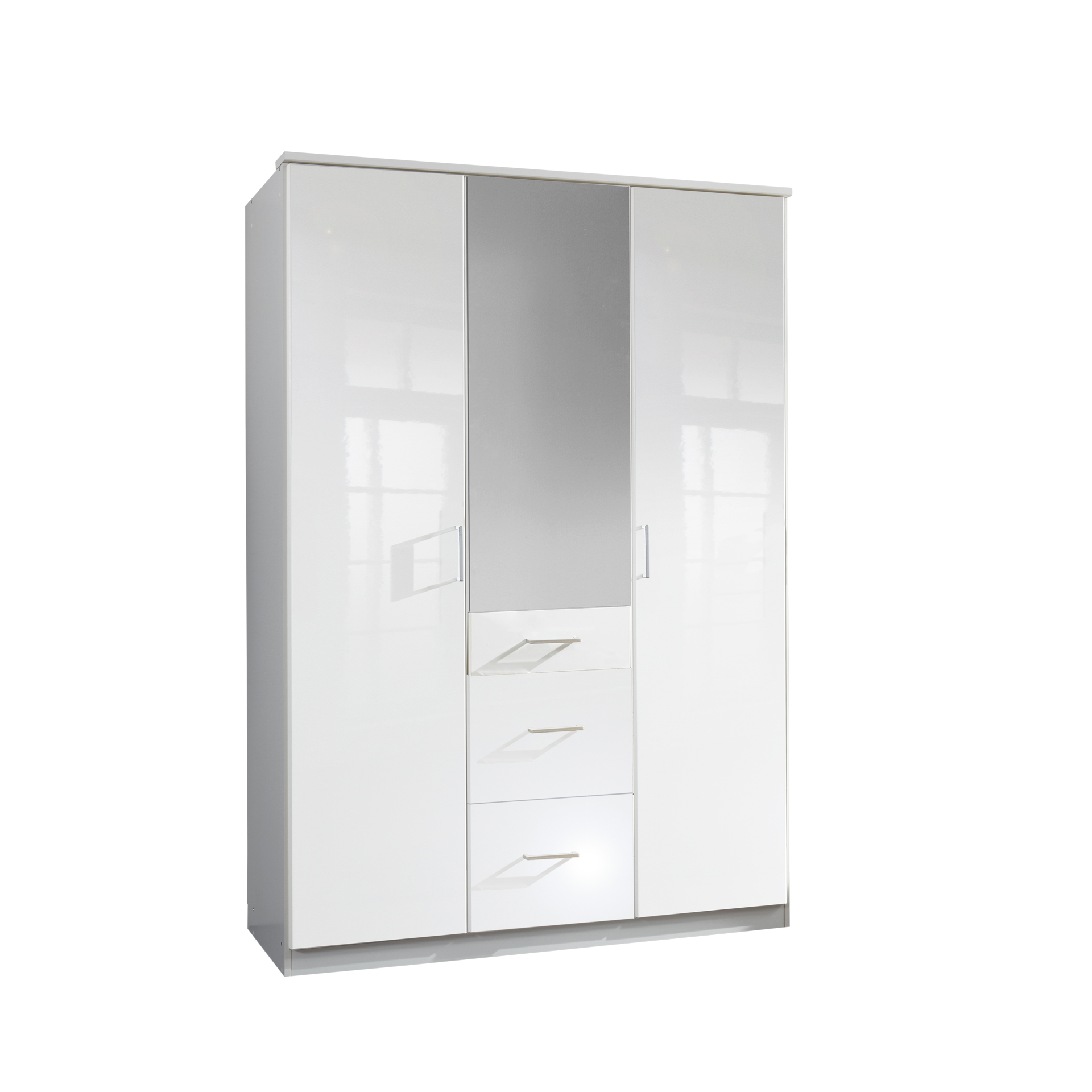 Drehtürenschrank City 3-türig Weiß 58*135*199