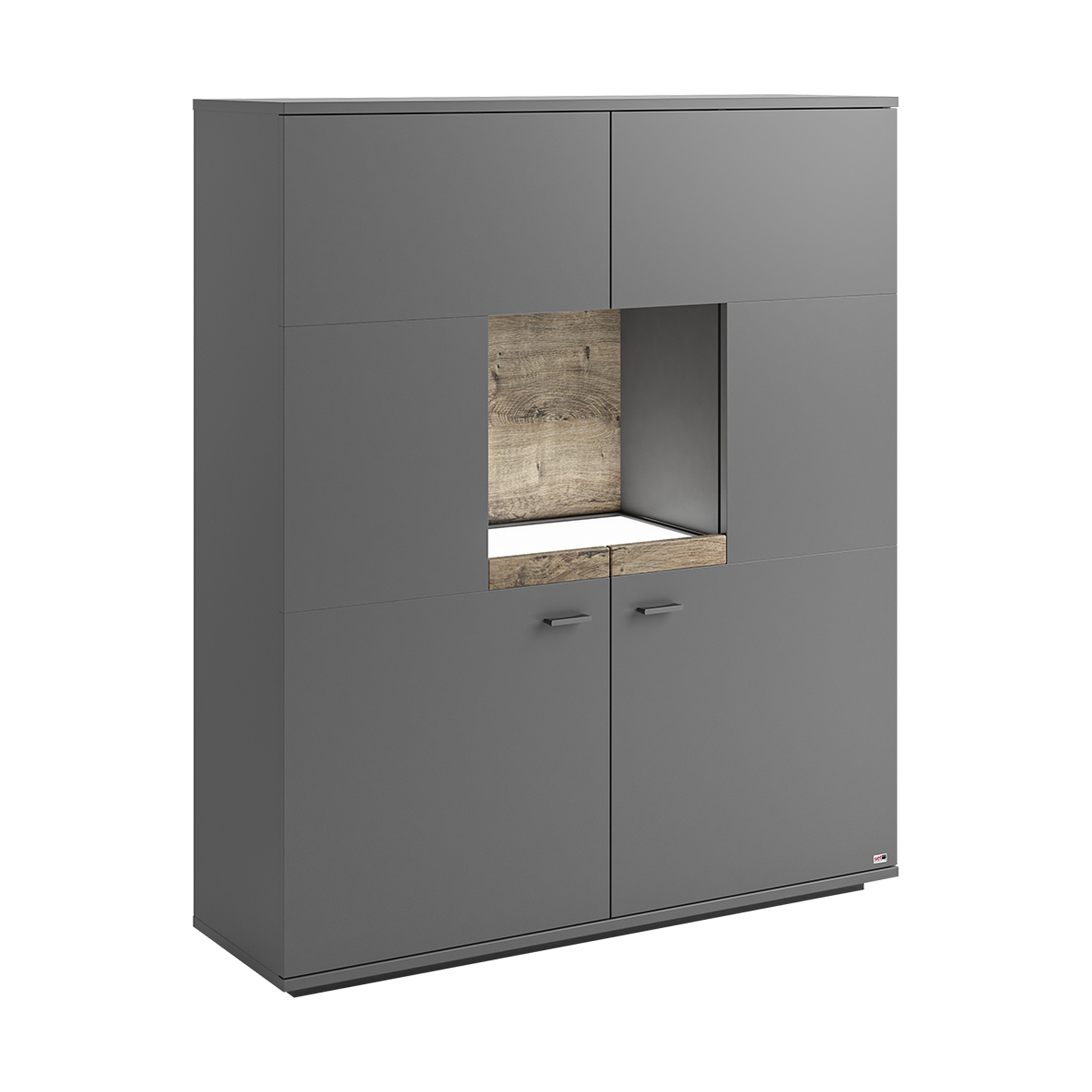 set one by Musterring Highboard Lancaster Grau 37.2*120*146 set one by Musterring Highboard Lancaster Grau 37.2*120*146