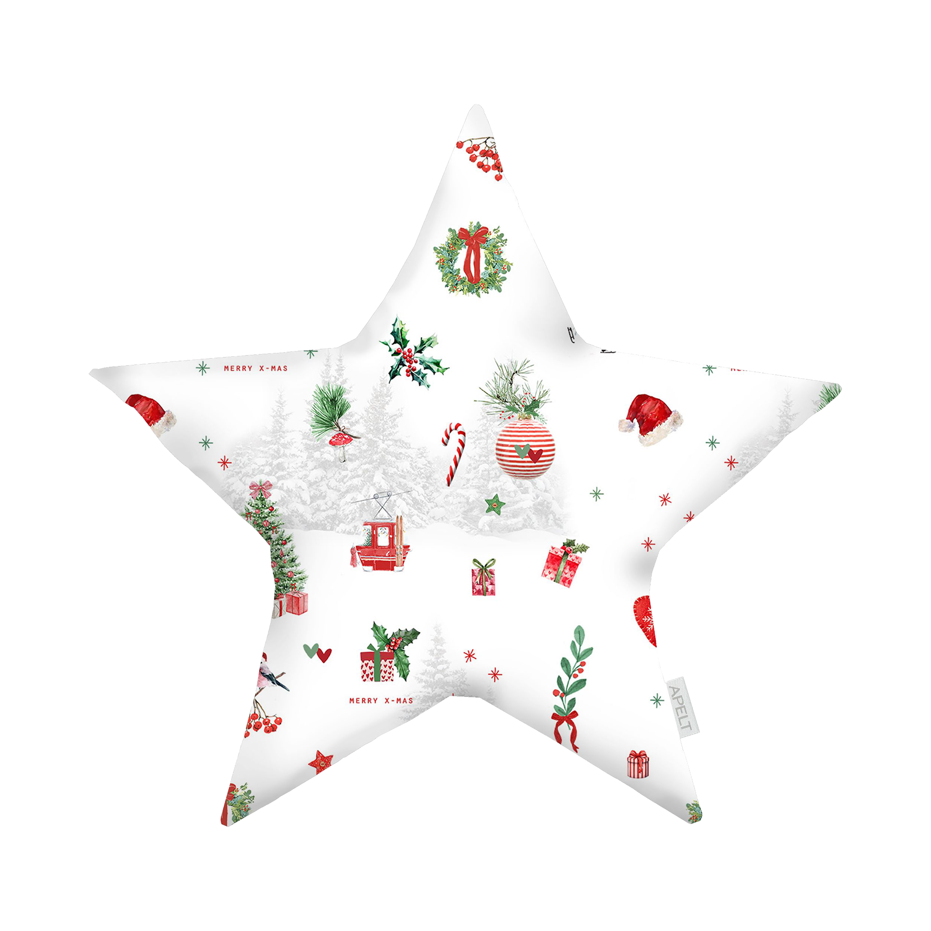 Kissen Christmas all over Rot