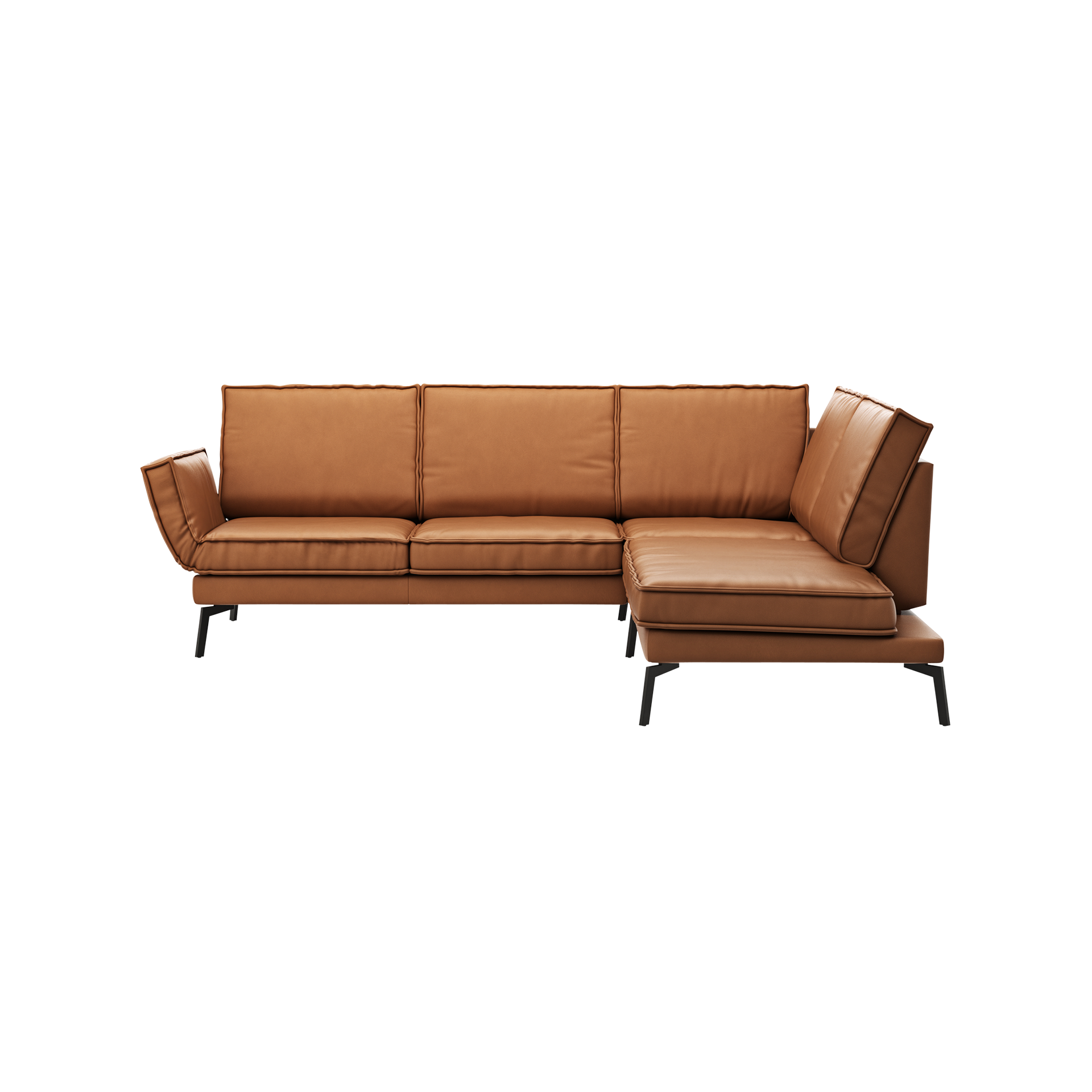 Ecksofa My Leder Braun mit umfangreichen Verstellmöglichkeiten