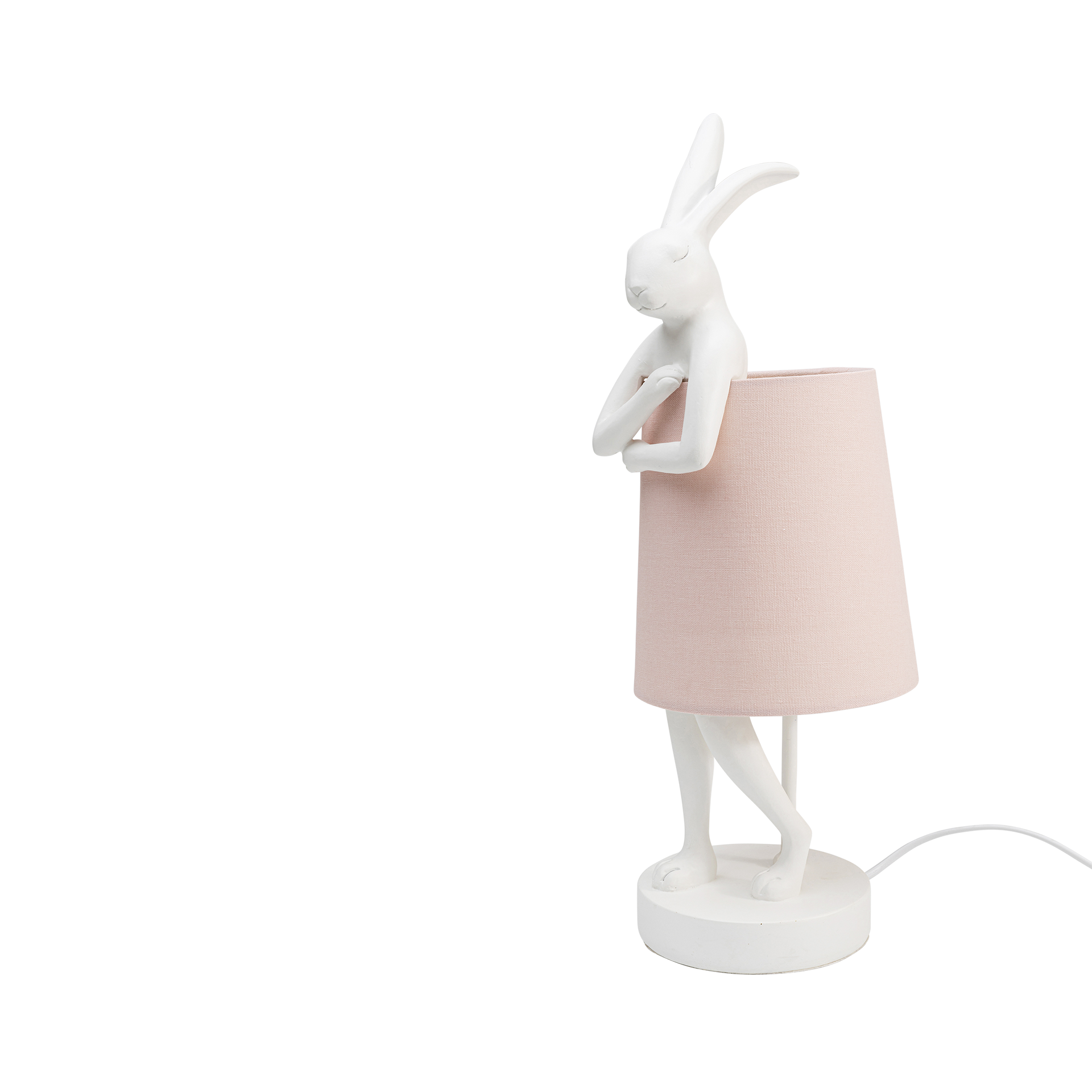 Kare Tischleuchte Animal Rabbit Weiß Bezug Rosa 50 cm Kare Tischleuchte Animal Rabbit Weiß Bezug Rosa 50 cm