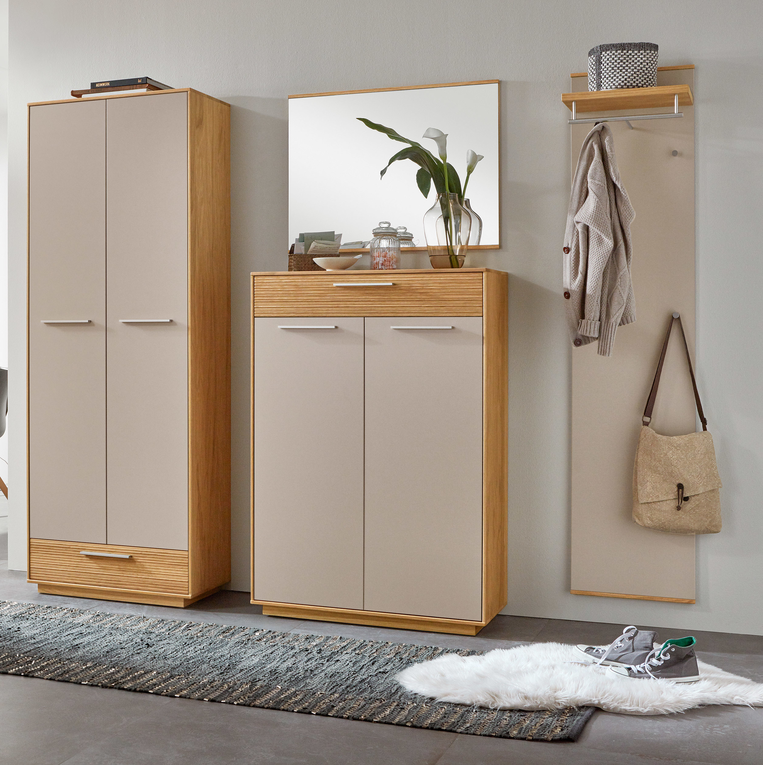Collection H Garderoben-Set Lobo 4-teilig Grau