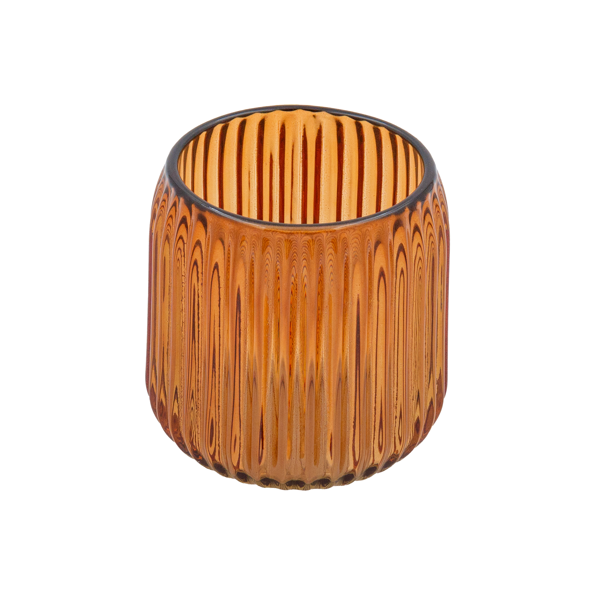 Teelichthalter Tinsel amber