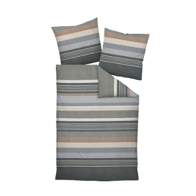 Biberbettwäsche Davos Opalgrau Bezug 135x200 Kissen 80x80cm Biberbettwäsche Davos Opalgrau Bezug 135x200 Kissen 80x80cm