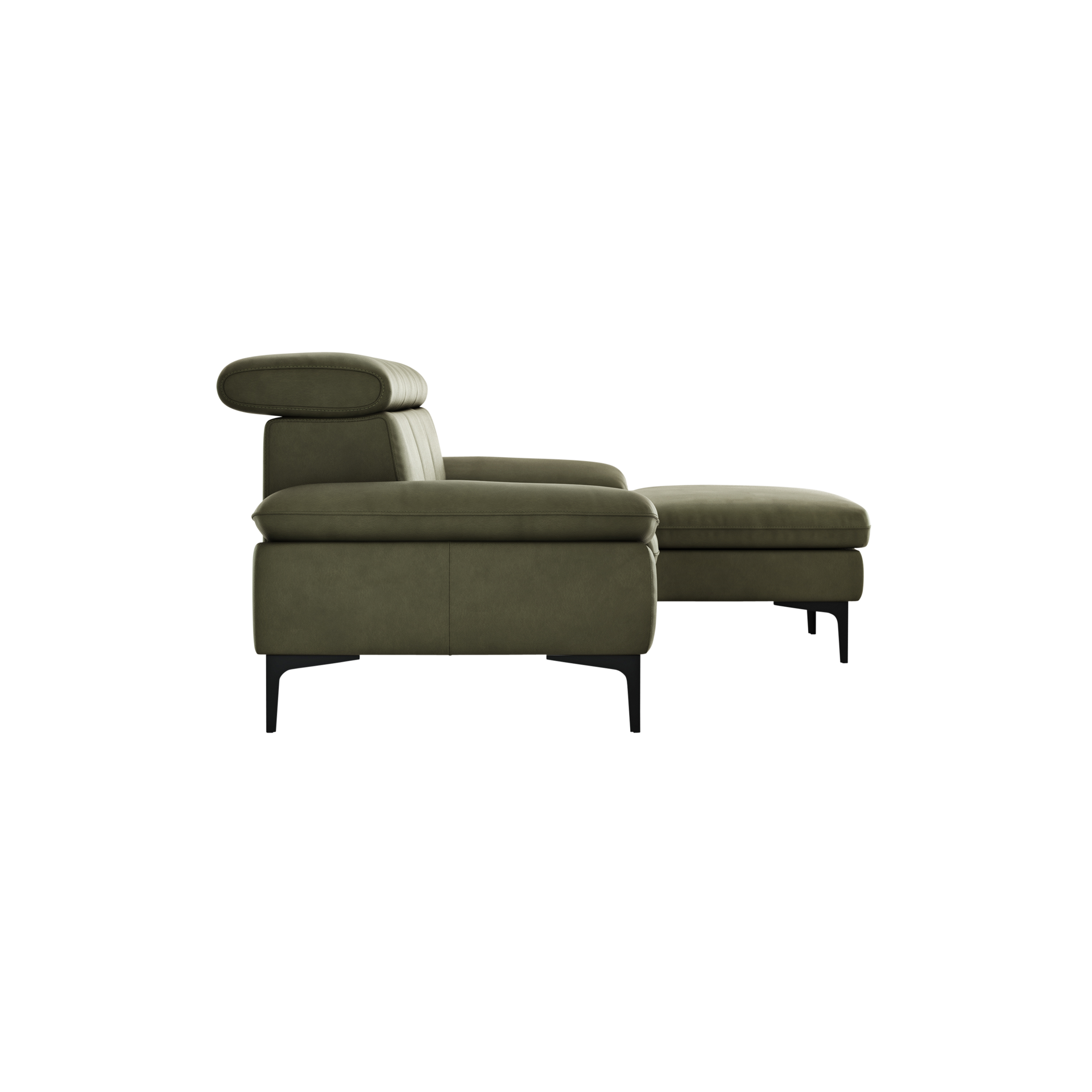 Global wohnen Ecksofa Felipa Leder Retro Olive Rücken echt Kopfteilverstellung Global wohnen Ecksofa Felipa Leder Retro Olive Rücken echt Kopfteilverstellung