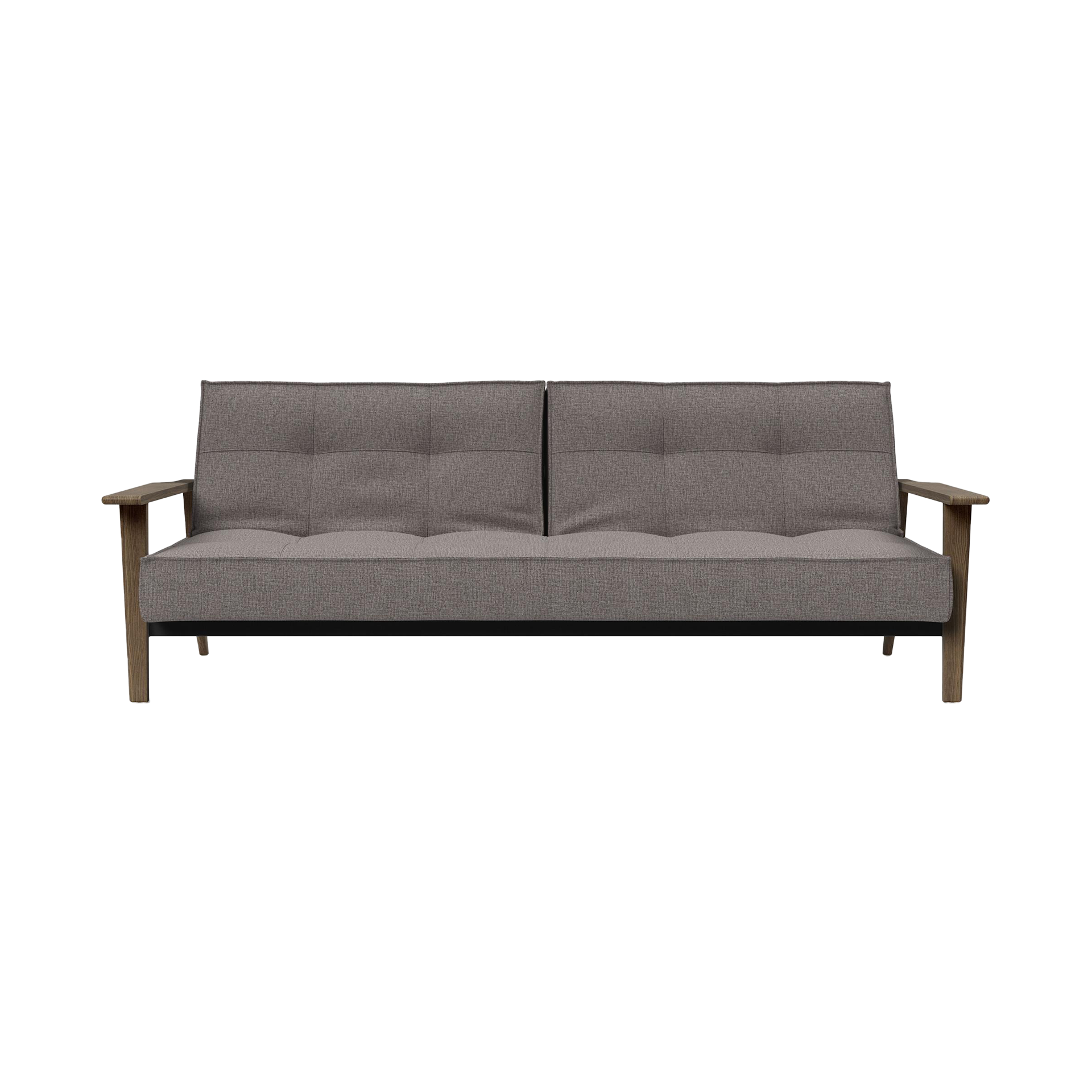 INNOVATION LIVING Schlafsofa Splitback Frej Bezug Grau Gestell Mattschwarz Eichefarben