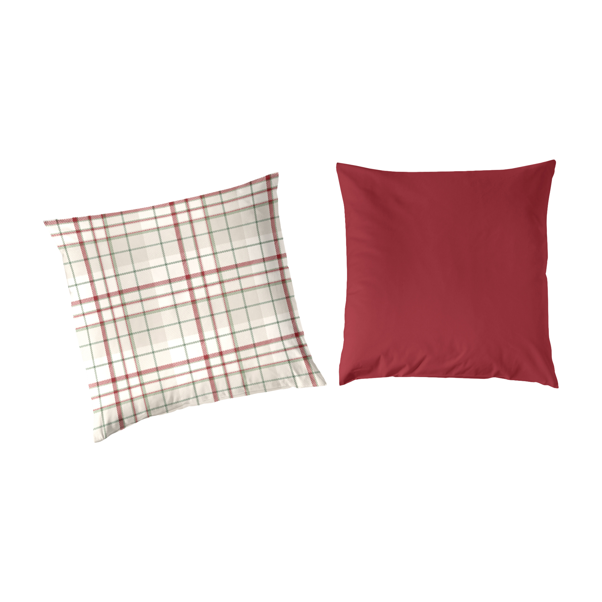 Kissenhülle Rot-Beige Kariert Rot 40x40cm