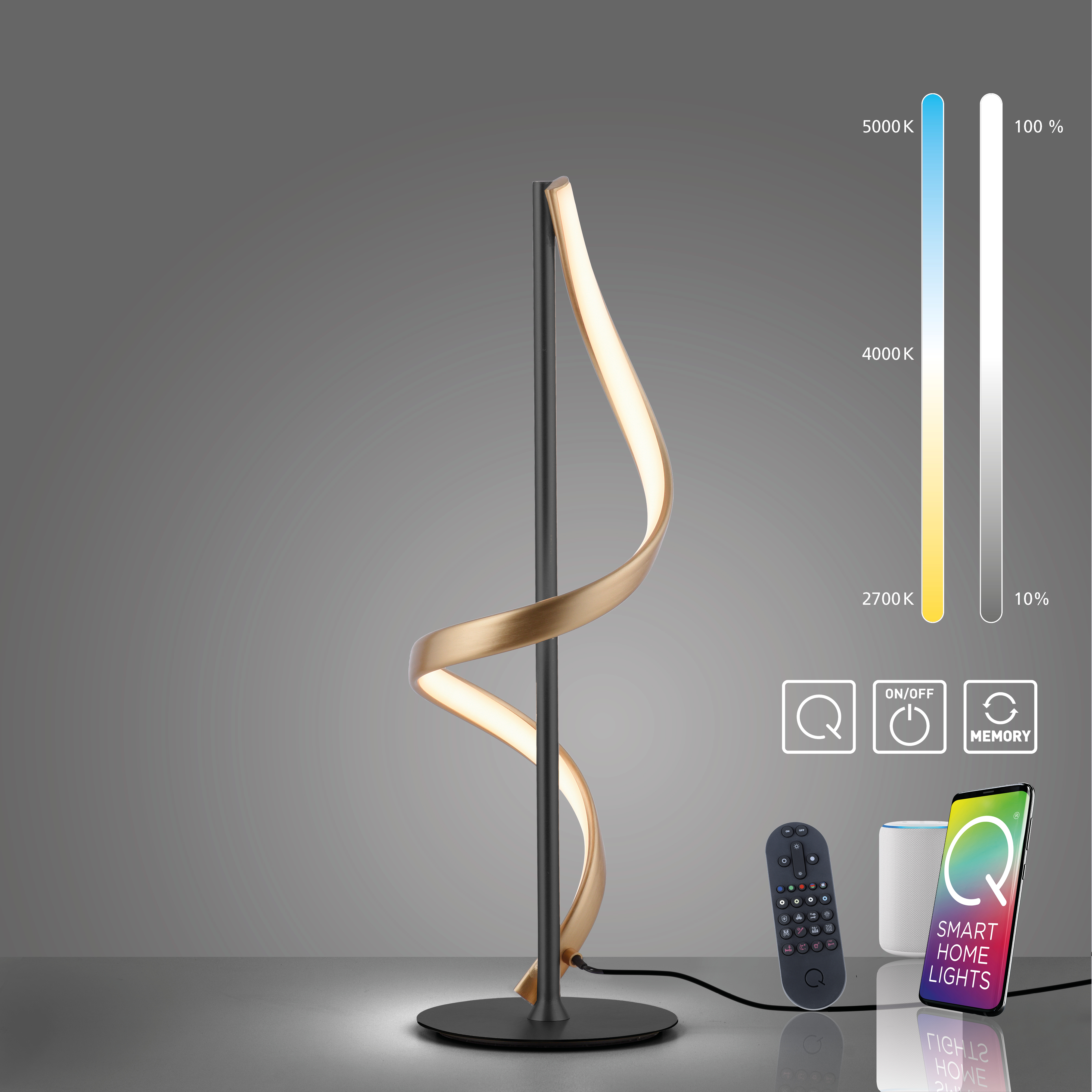 Tischleuchte Q-SWING goldfarben Anthrazit Silber Tischleuchte Q-SWING goldfarben Anthrazit Silber