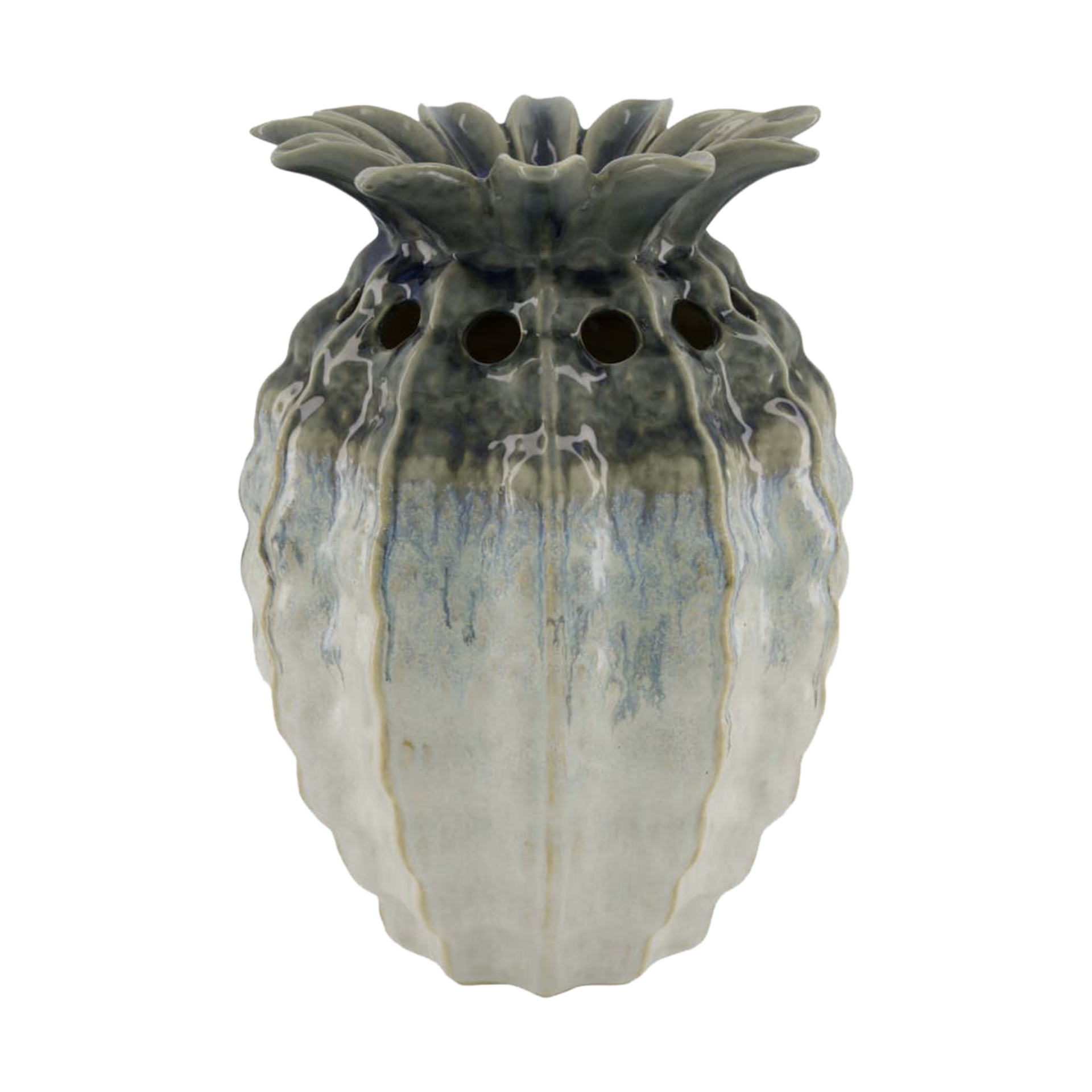 Vase Pineapple Weiß-Grau Vase Pineapple Weiß-Grau