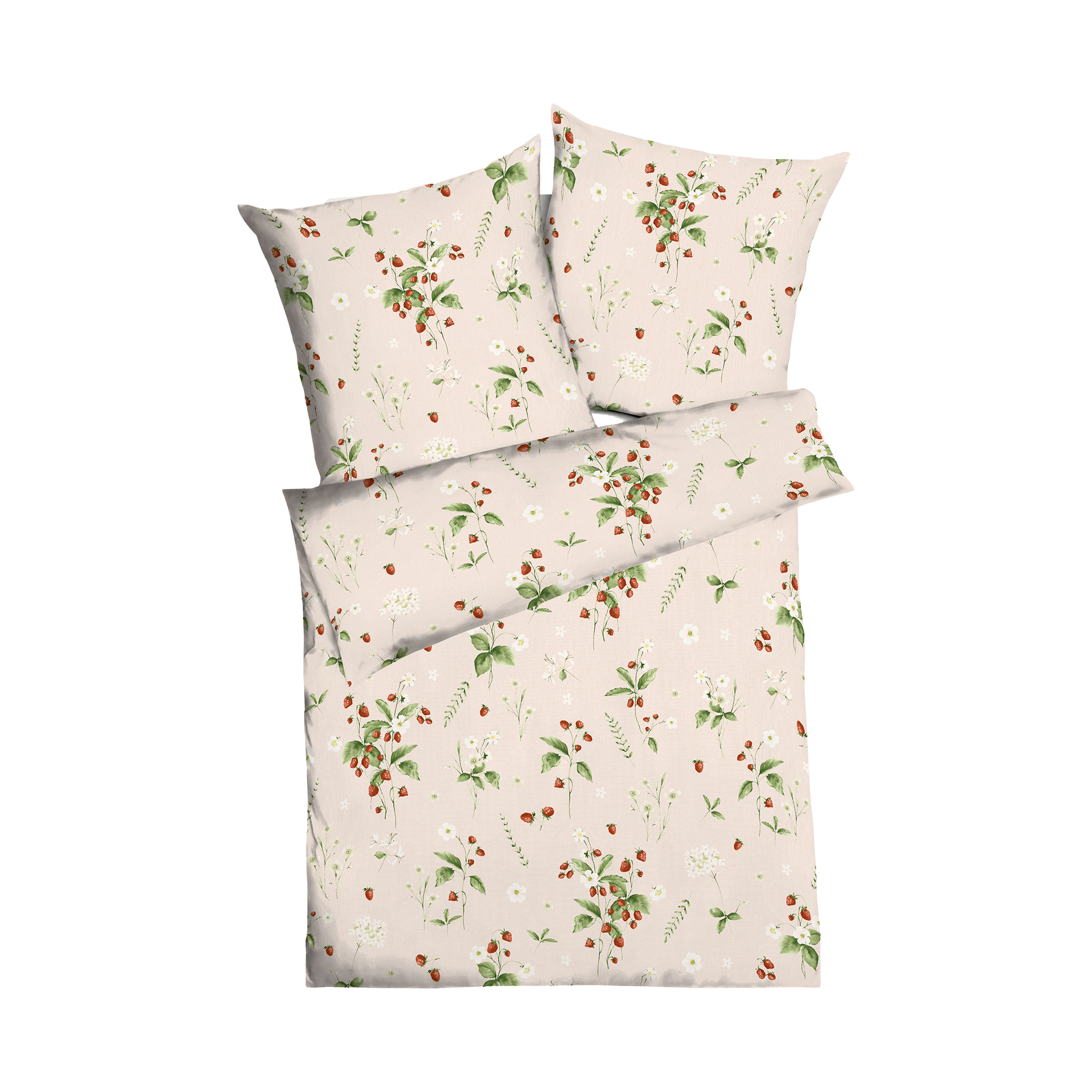 Satin Bettwäsche Walderdbeeren Chili 135x200cm Satin Bettwäsche Walderdbeeren Chili 135x200cm