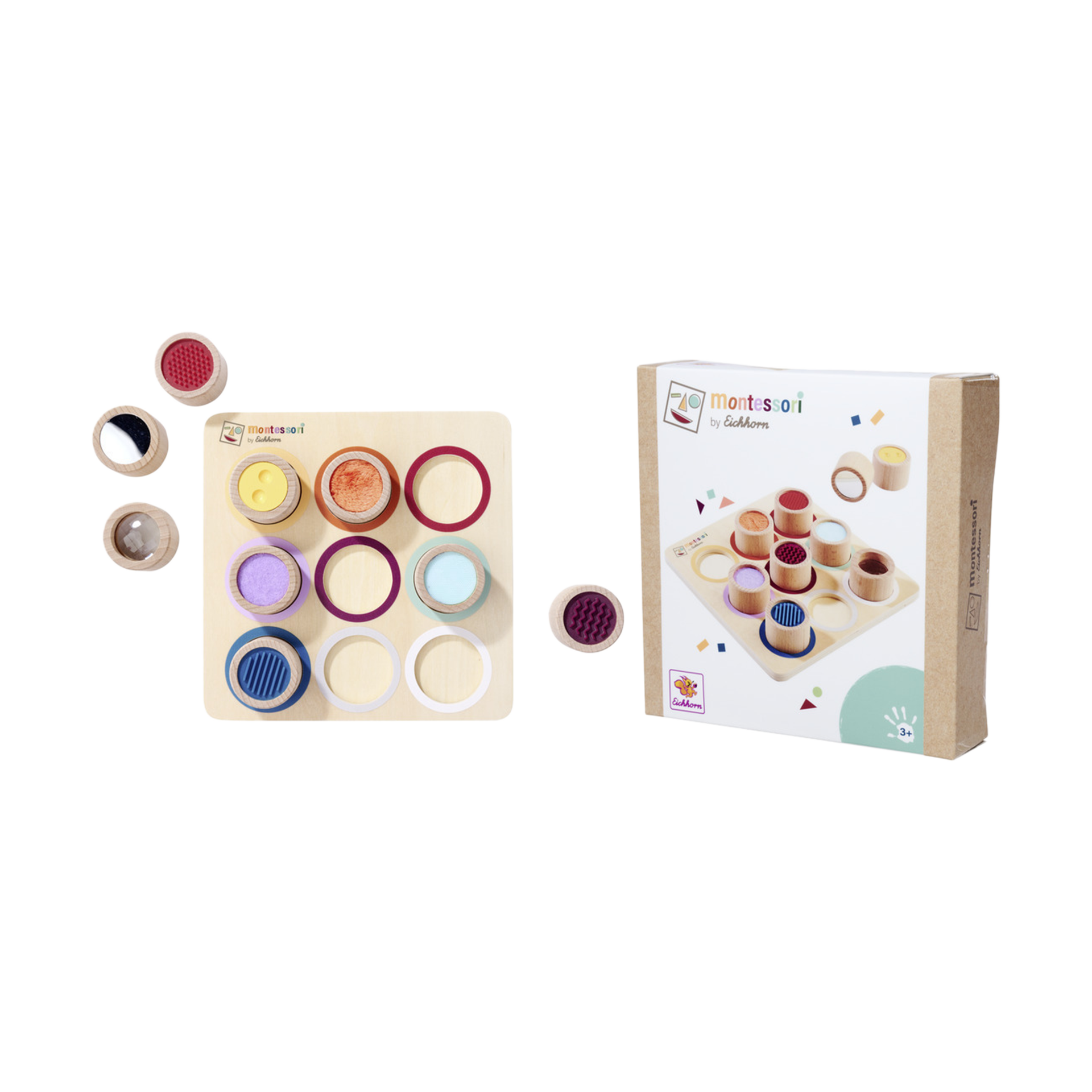 Holzspielzeug EH Montessori Fühlbrett Mehrfarbig