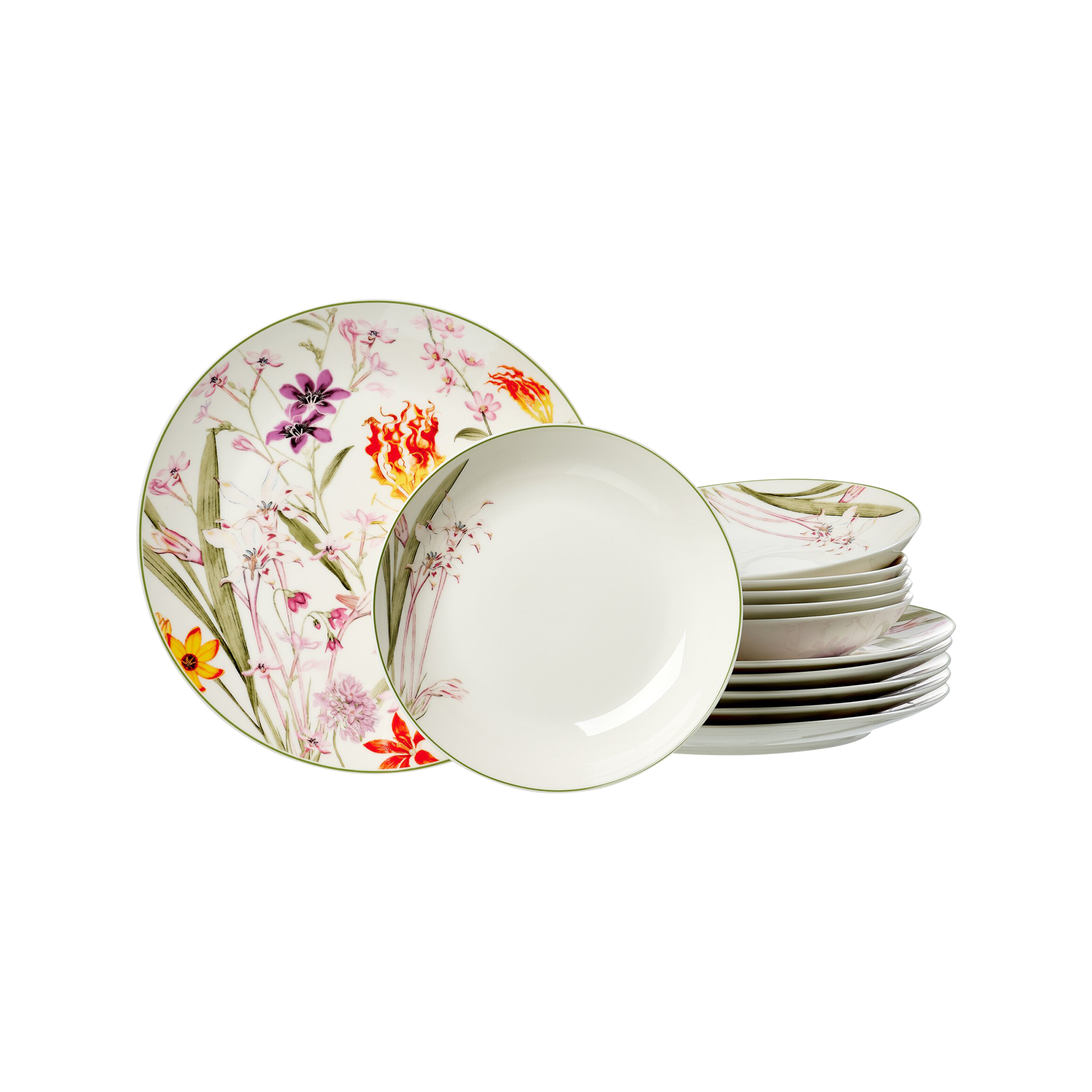 Tafelservice Flora 12-teilig Bunt Tafelservice Flora 12-teilig Bunt