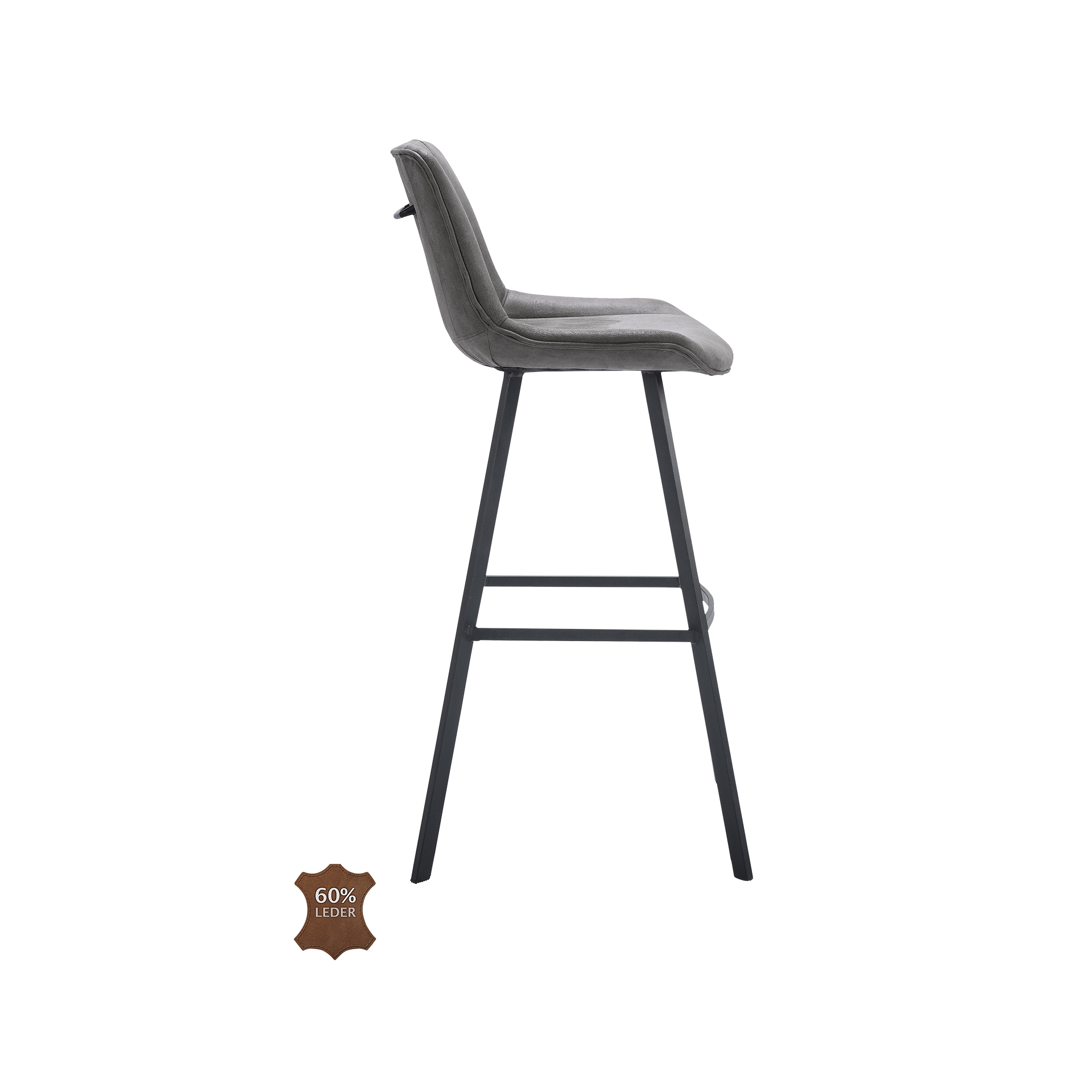 Natura Barhocker Wesley Bezug Stoff Bull Graphite Gestell Metall Schwarz pulverbeschichtet Natura Barhocker Wesley Bezug Stoff Bull Graphite Gestell Metall Schwarz pulverbeschichtet
