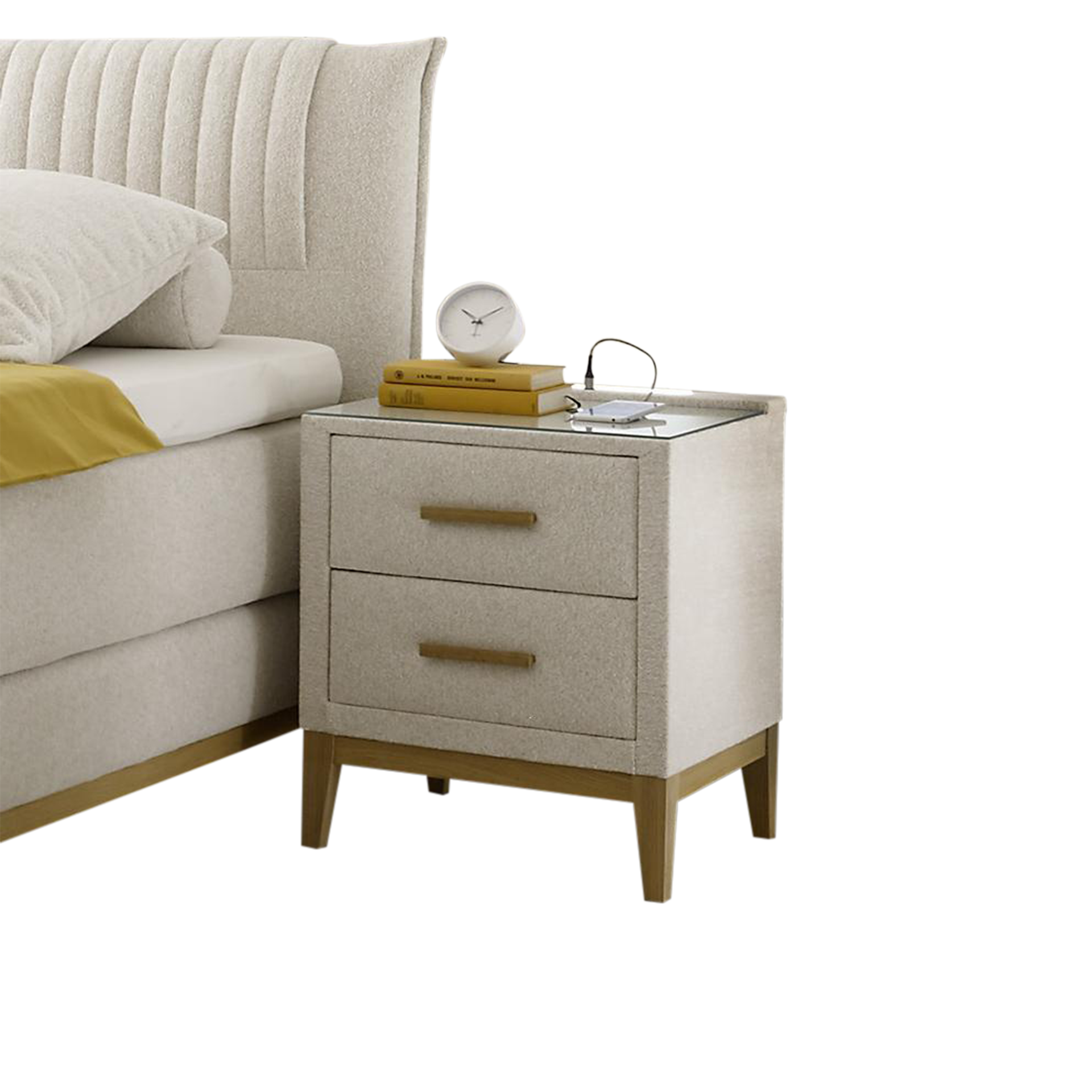 Paul Phillip Nachttisch Korea Bezug Raven Cream Fuß Eichefarben Griff Eichefarben Paul Phillip Nachttisch Korea Bezug Raven Cream Fuß Eichefarben Griff Eichefarben