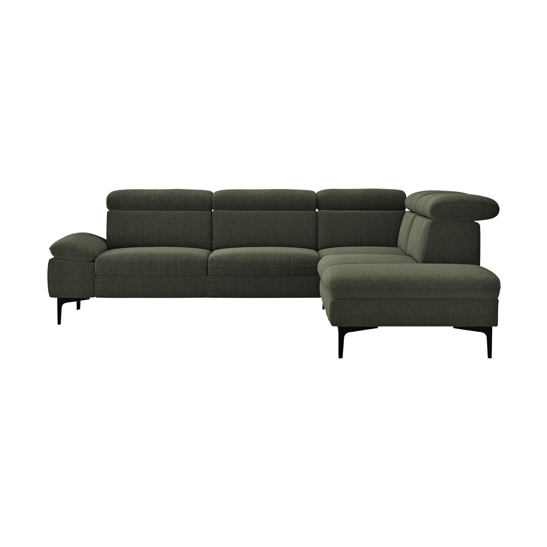 Global wohnen Ecksofa Felipa Forest Dunkelgrün Rücken echt, Kopfteilverstellung Global wohnen Ecksofa Felipa Forest Dunkelgrün Rücken echt, Kopfteilverstellung