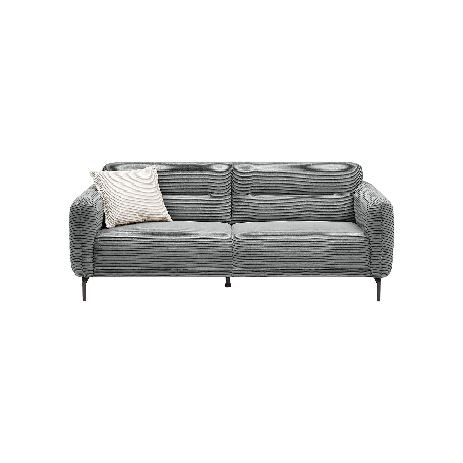 Sofa 3-Sitzer Noya Bezug Zoom Ash Graphit Fuß Schwarz